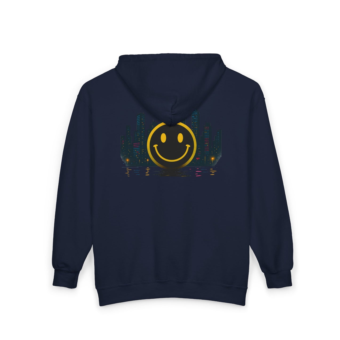NEVERMIND SMILEY SCAPE Smiley Face Zip Hoodie | Unisex Casual Wear, Perfect for Gifting, Fall Fashion, Streetwear, Cozy Layering