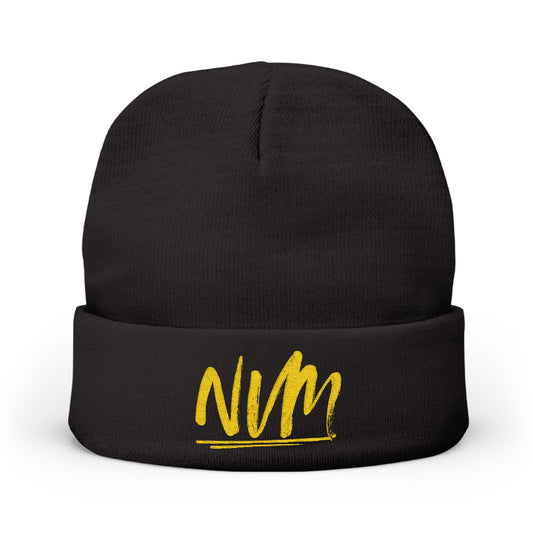 NEVERMIND ( NVM SWOOSH ) Cozy Knit Beanie with Custom Embroidery | Personalized Winter Hat, Unisex Beanie, Gift for Him/Her, Warm Accessory for All Occasions