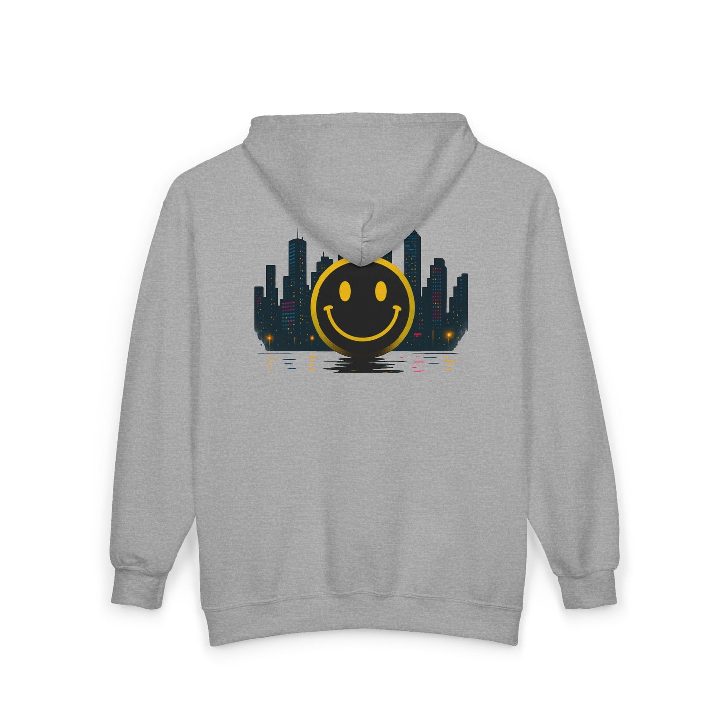 NEVERMIND SMILEY SCAPE Smiley Face Zip Hoodie | Unisex Casual Wear, Perfect for Gifting, Fall Fashion, Streetwear, Cozy Layering