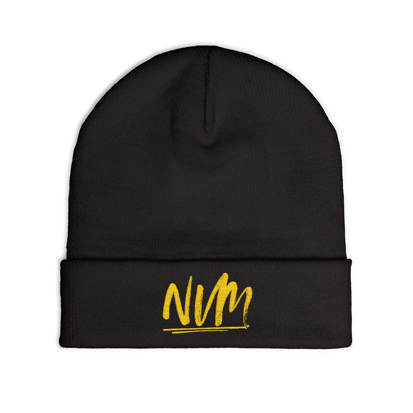 NEVERMIND ( NVM SWOOSH ) Cozy Knit Beanie with Custom Embroidery | Personalized Winter Hat, Unisex Beanie, Gift for Him/Her, Warm Accessory for All Occasions