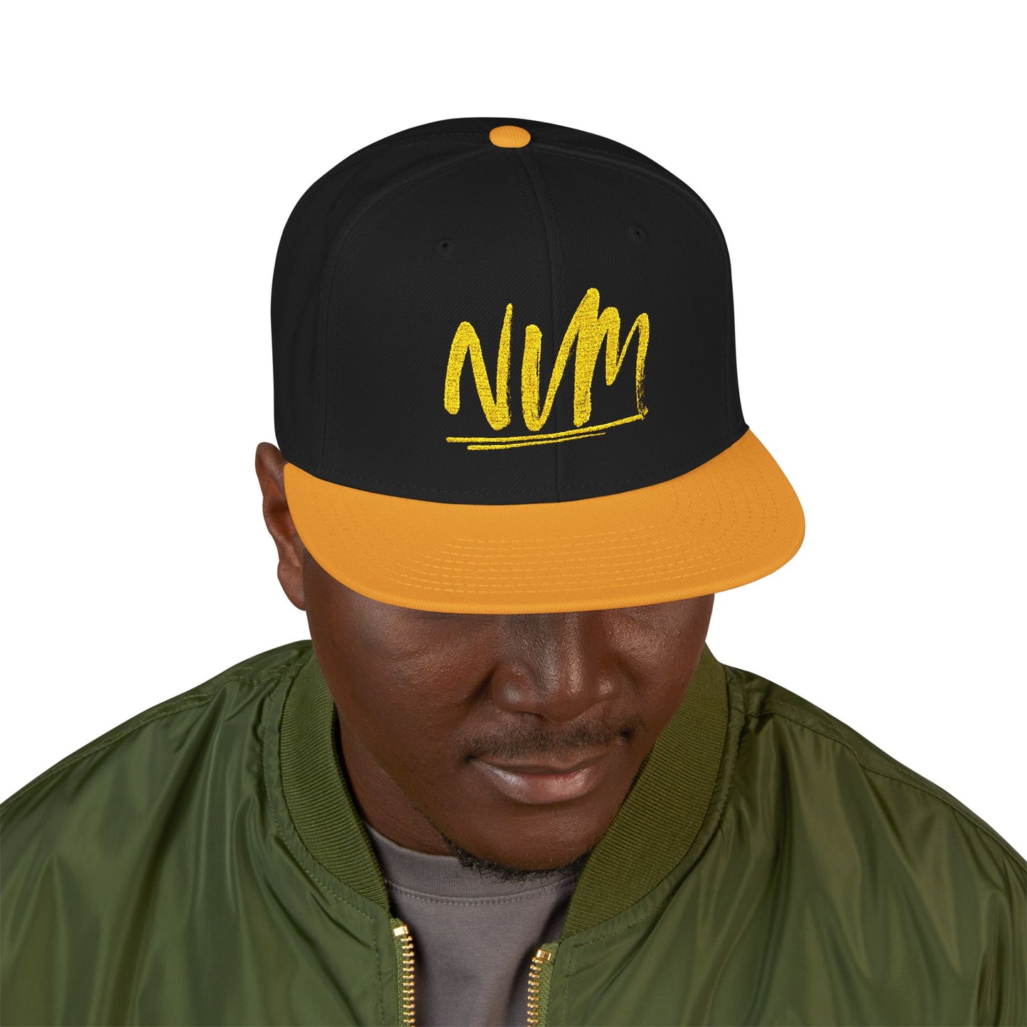 NEVERMIND ( NVM SWOOSH ) Embroidered Snapback Cap, Trendy Hat for Summer, Streetwear Accessory, Gift for Teenagers, Casual Outfit