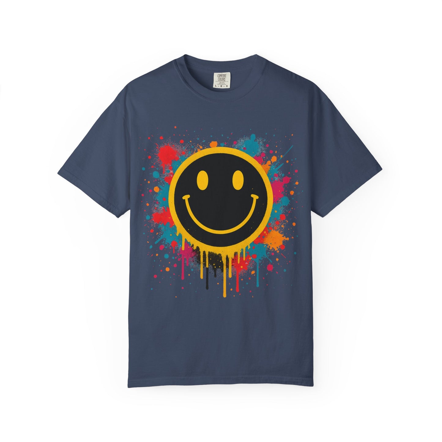 NEVERMIND Graffiti Smiley Face Unisex Garment-Dyed T-shirt
