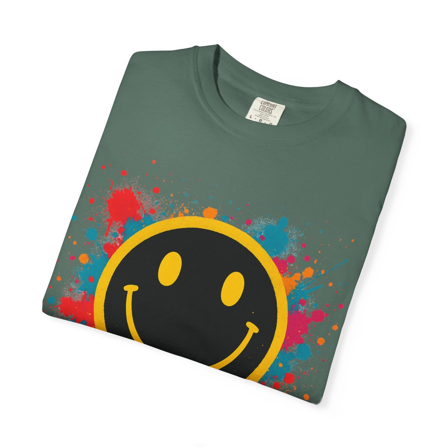 NEVERMIND Graffiti Smiley Face Unisex Garment-Dyed T-shirt