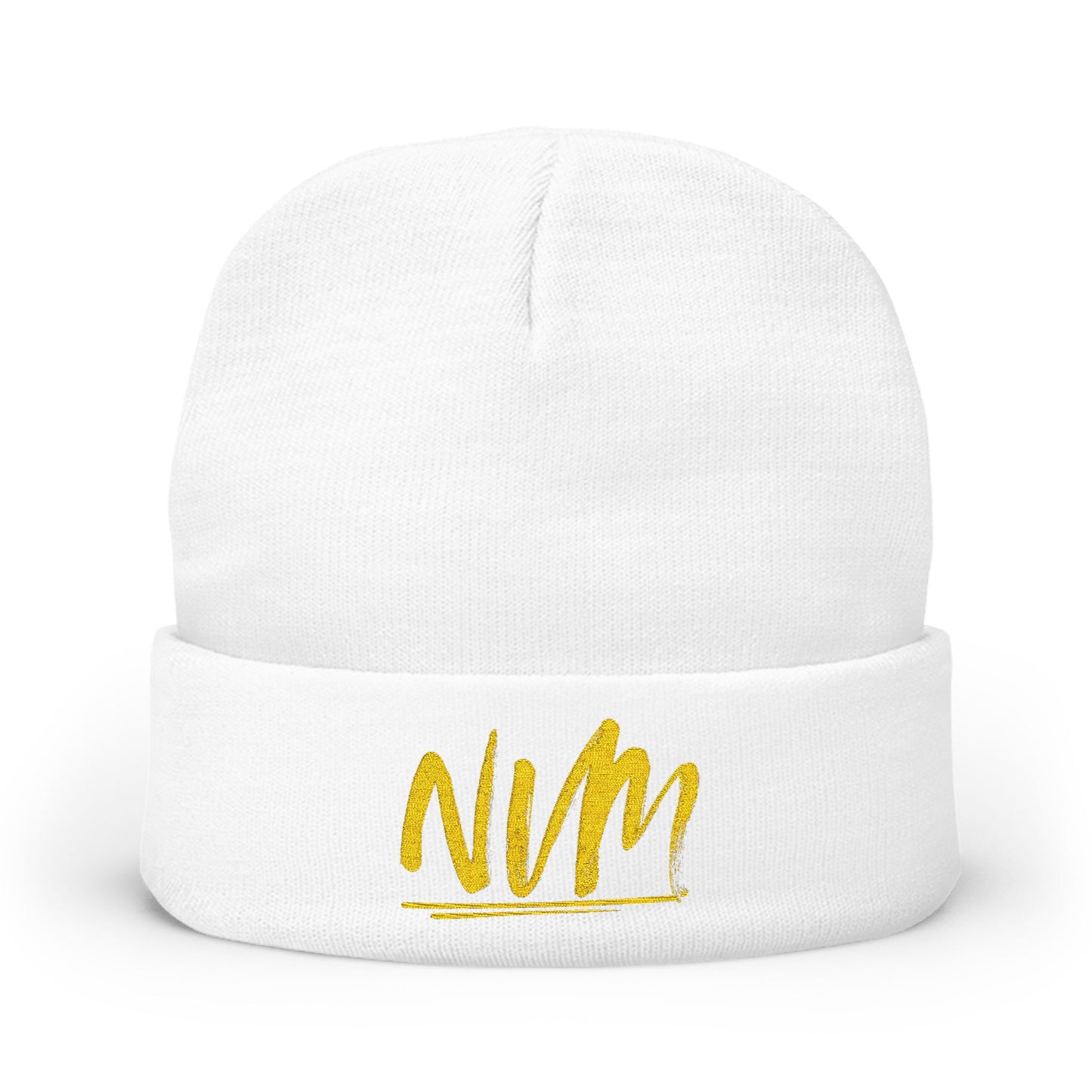 NEVERMIND ( NVM SWOOSH ) Cozy Knit Beanie with Custom Embroidery | Personalized Winter Hat, Unisex Beanie, Gift for Him/Her, Warm Accessory for All Occasions