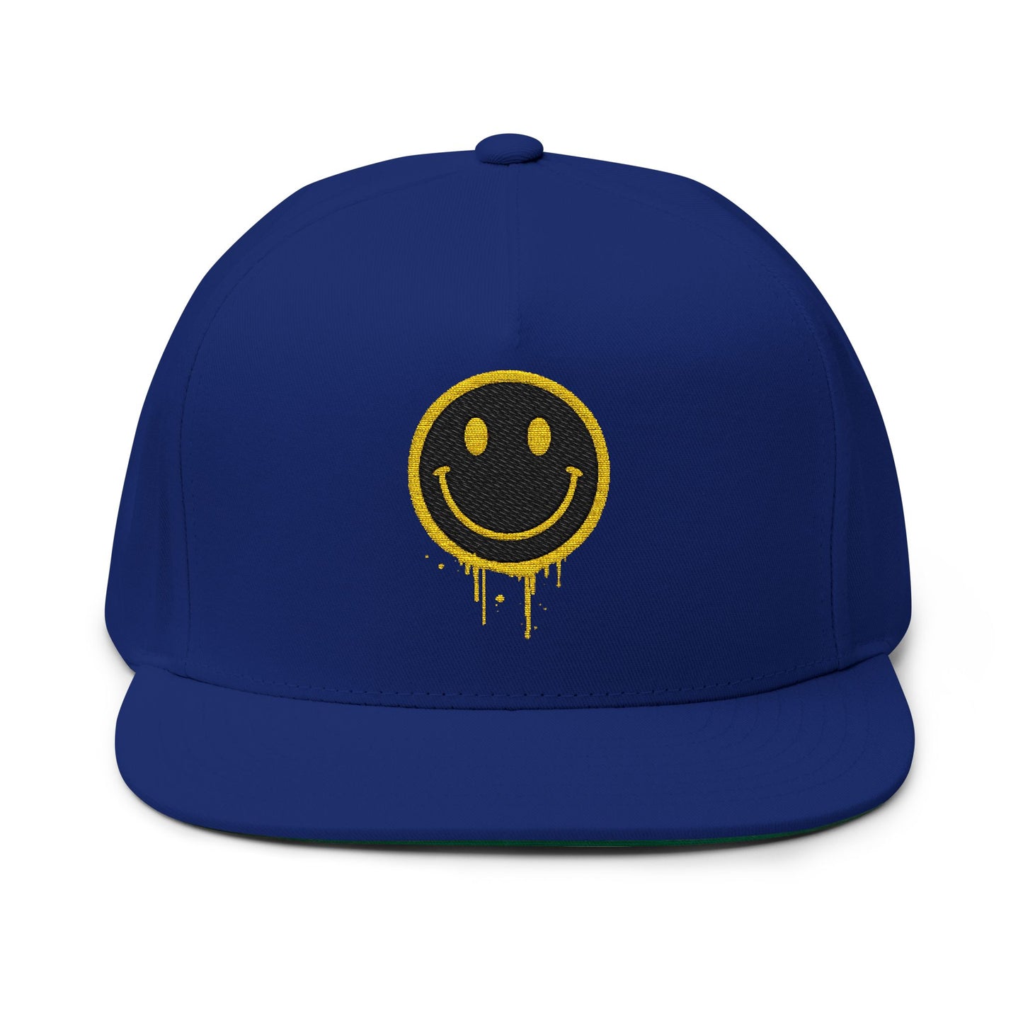 NEVERMIND Graffiti Smiley Face Flat Bill Cap, Trendy Embroidered Hat for Casual Outfits, Gift for Him/Her, Summer Style, Streetwear Cap