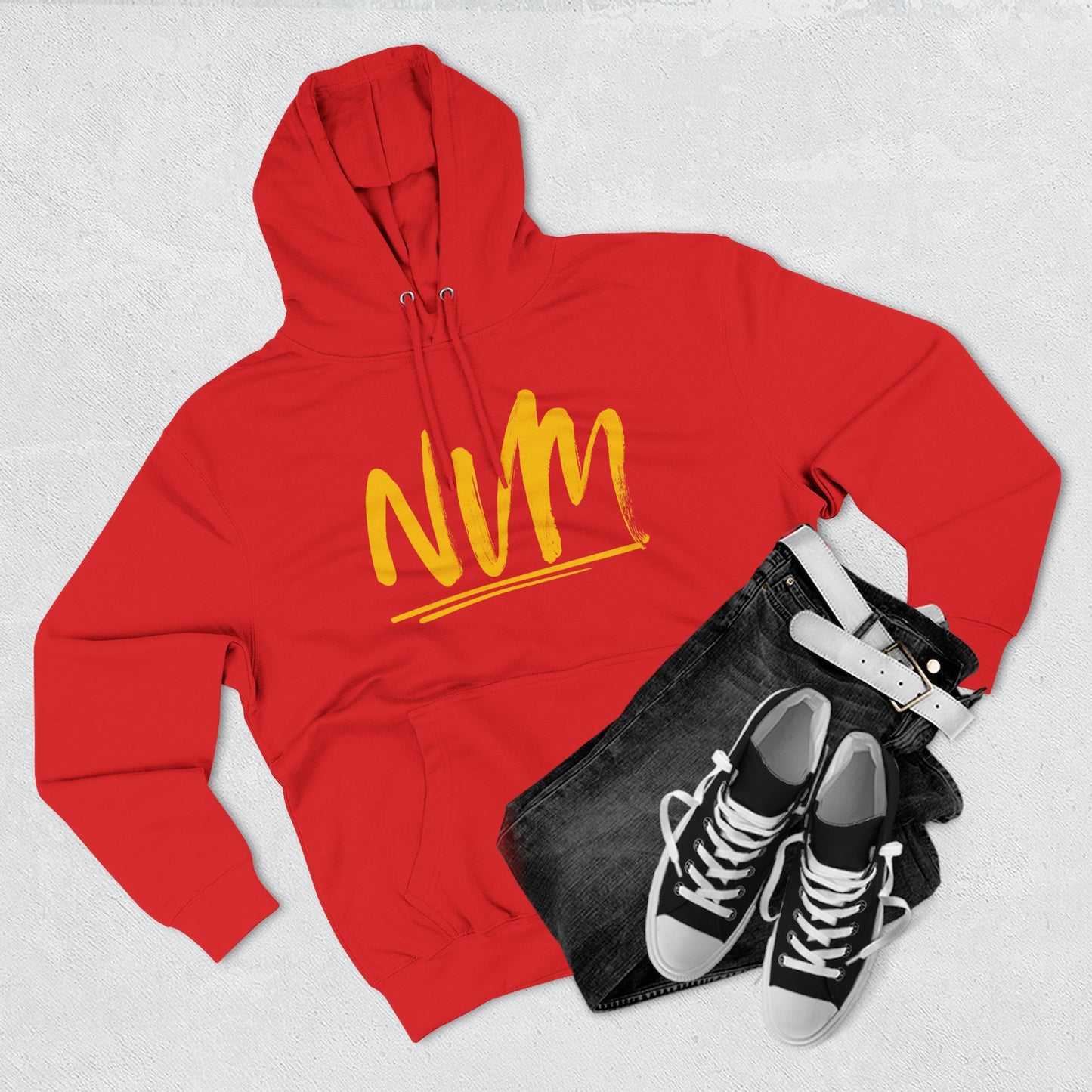 NEVERMIND CITY SMILEY SCAPE Smiley Face Three-Panel Fleece Hoodie, Comfortable Sweatshirt for Casual Wear, Gift for Friends, Happy Vibes, Art-Inspired Fashion, [...]