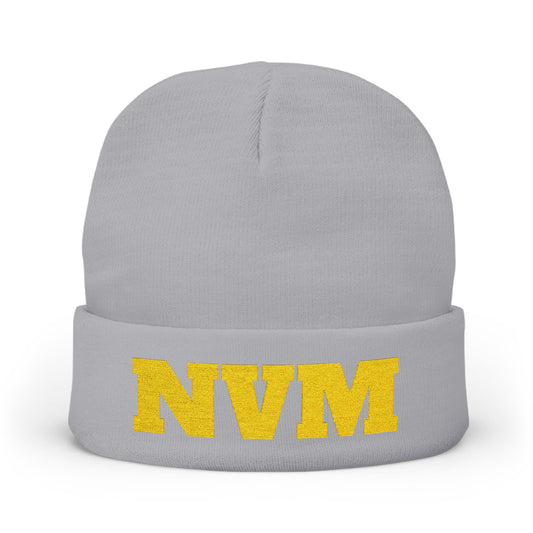 NEVERMIND ( NVM ) Cozy Knit Beanie with Custom Embroidery | Personalized Winter Hat, Unisex Beanie, Gift for Him/Her, Warm Accessory for All Occasions