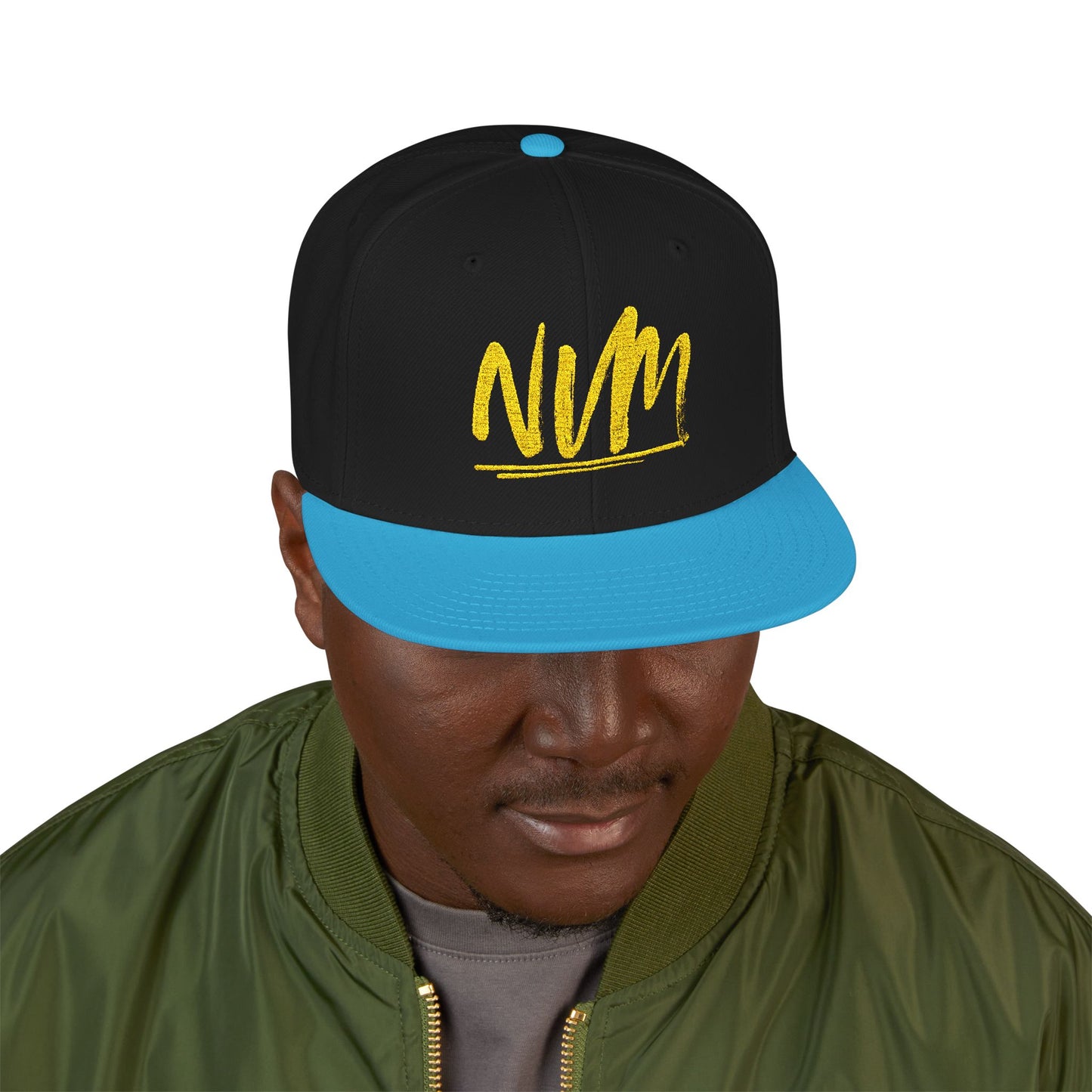 NEVERMIND ( NVM SWOOSH ) Embroidered Snapback Cap, Trendy Hat for Summer, Streetwear Accessory, Gift for Teenagers, Casual Outfit