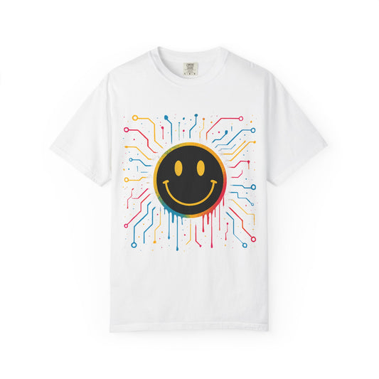 NEVERMIND GRID Smiley Face Unisex Garment-Dyed T-shirt