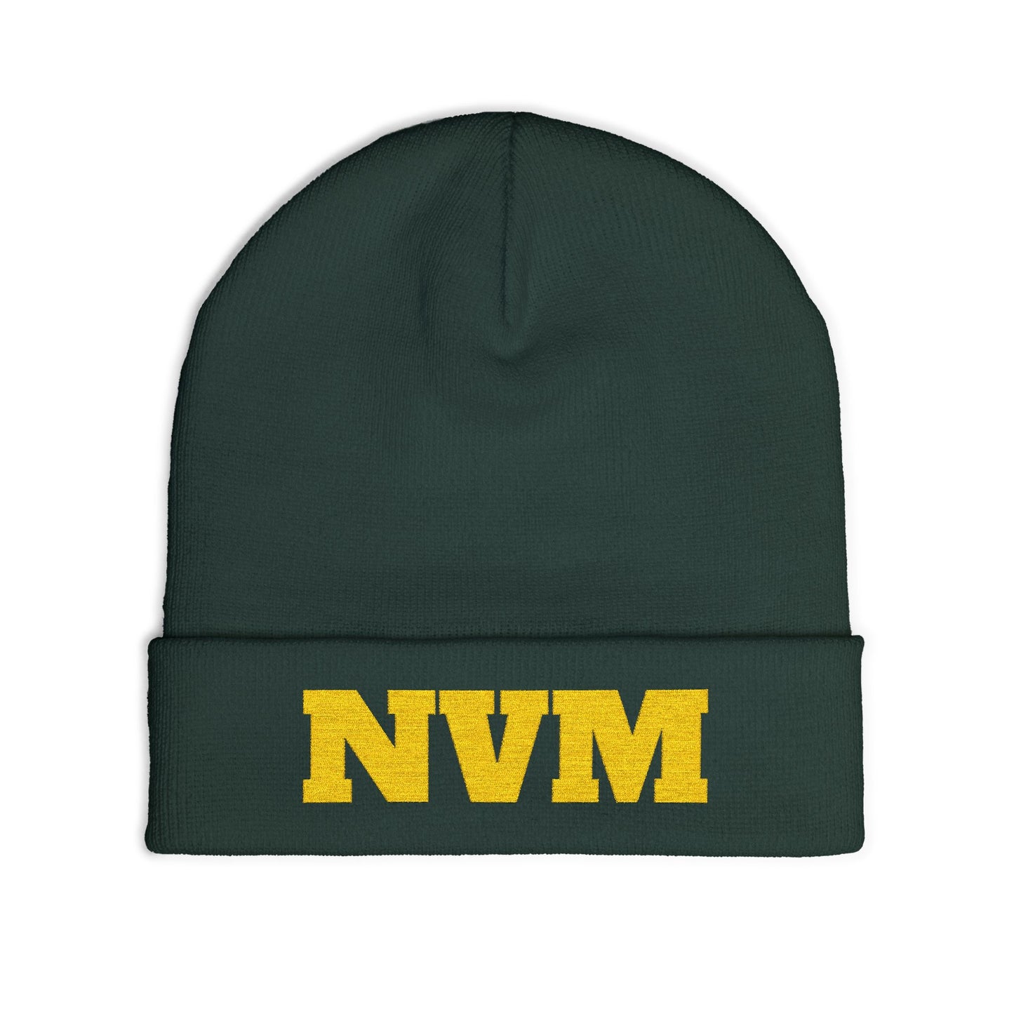 NEVERMIND ( NVM ) Cozy Knit Beanie with Custom Embroidery | Personalized Winter Hat, Unisex Beanie, Gift for Him/Her, Warm Accessory for All Occasions