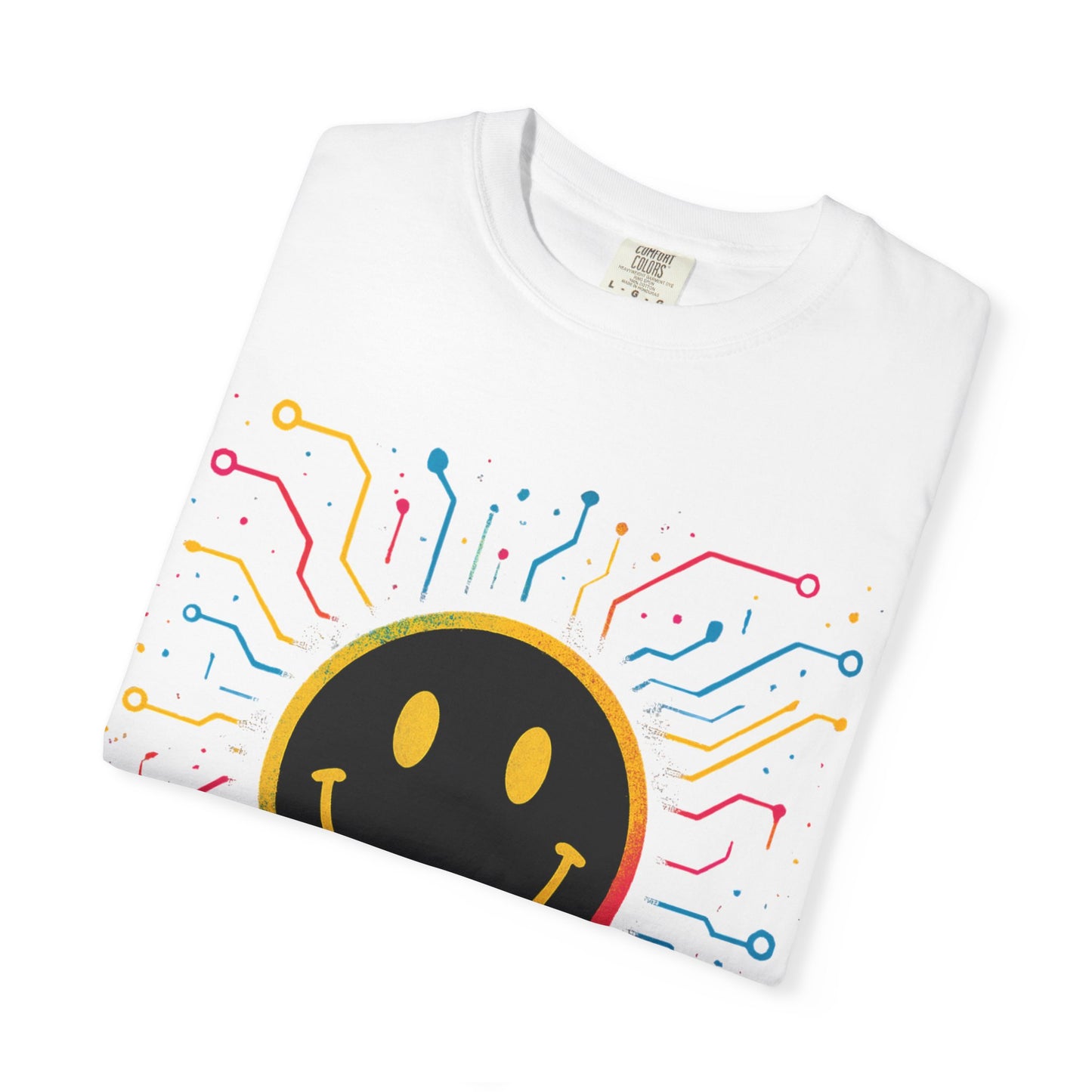 NEVERMIND GRID Smiley Face Unisex Garment-Dyed T-shirt