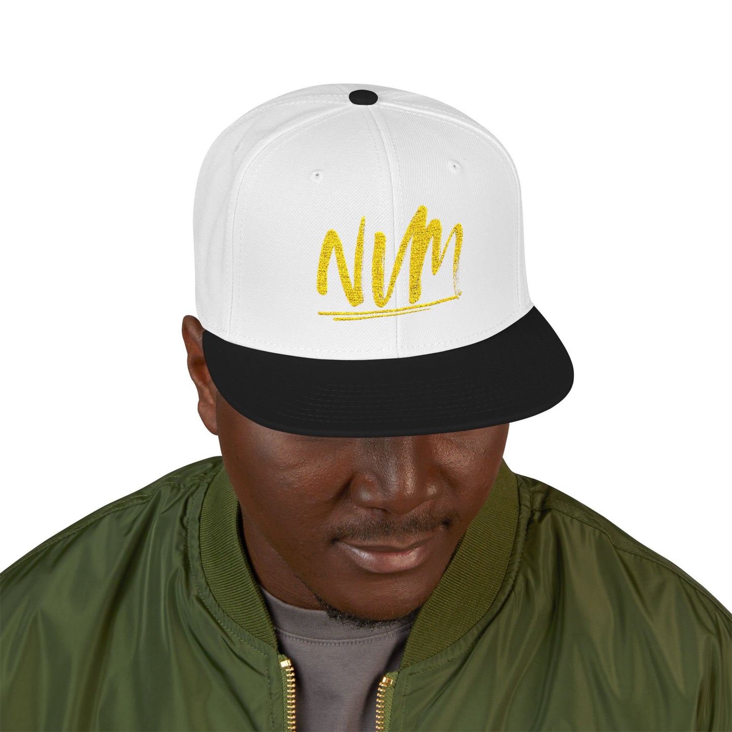 NEVERMIND ( NVM SWOOSH ) Embroidered Snapback Cap, Trendy Hat for Summer, Streetwear Accessory, Gift for Teenagers, Casual Outfit