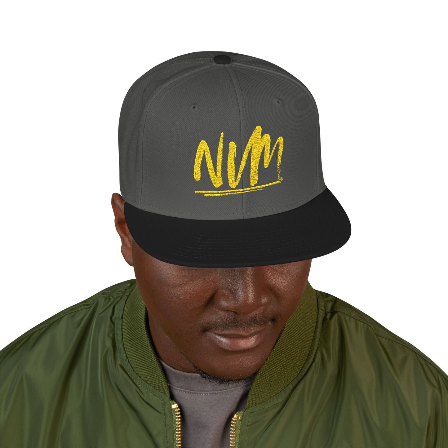 NEVERMIND ( NVM SWOOSH ) Embroidered Snapback Cap, Trendy Hat for Summer, Streetwear Accessory, Gift for Teenagers, Casual Outfit
