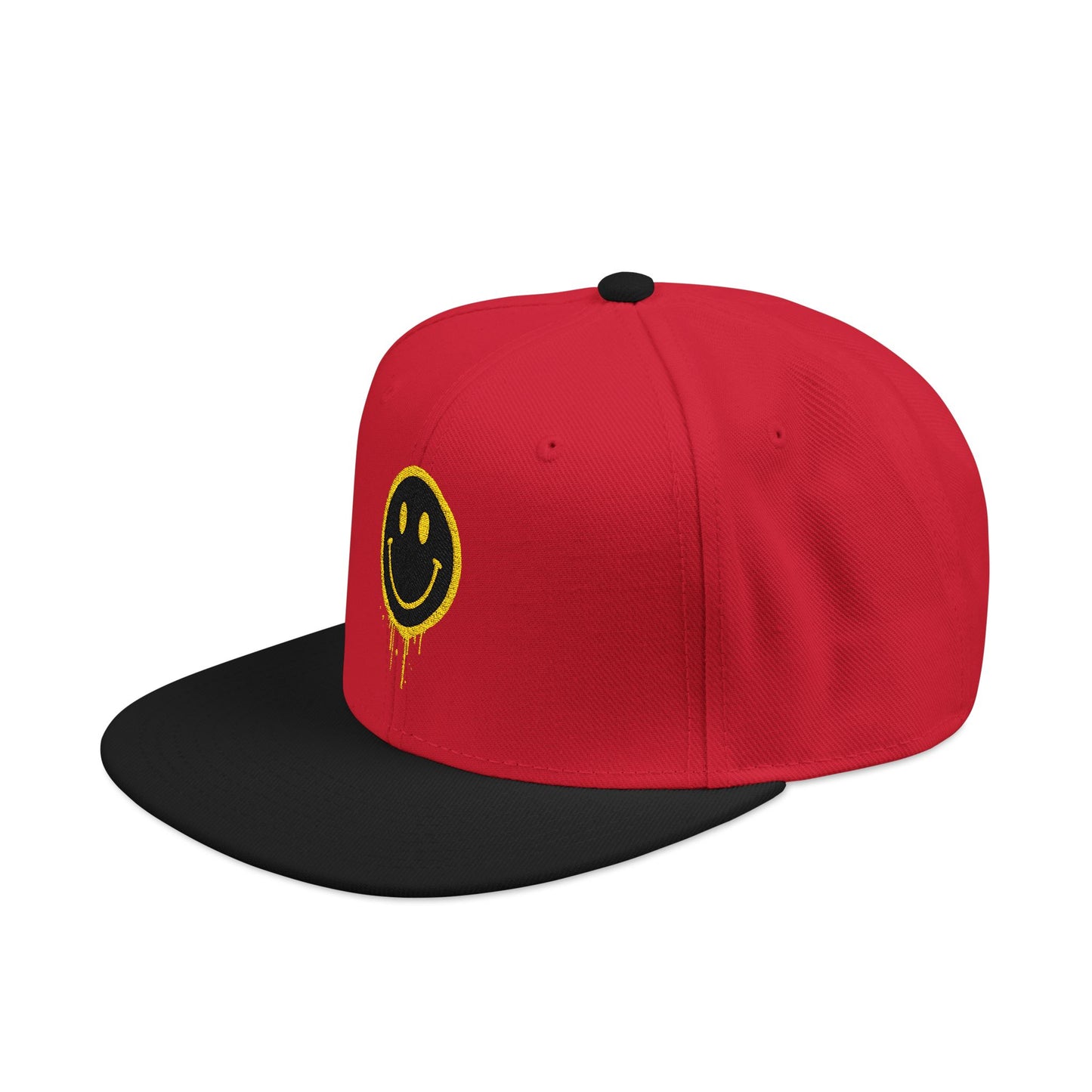 NEVERMIND Graffiti Smiley Face Embroidered Snapback Cap, Trendy Hat for Summer, Streetwear Accessory, Gift for Teenagers, Casual Outfit