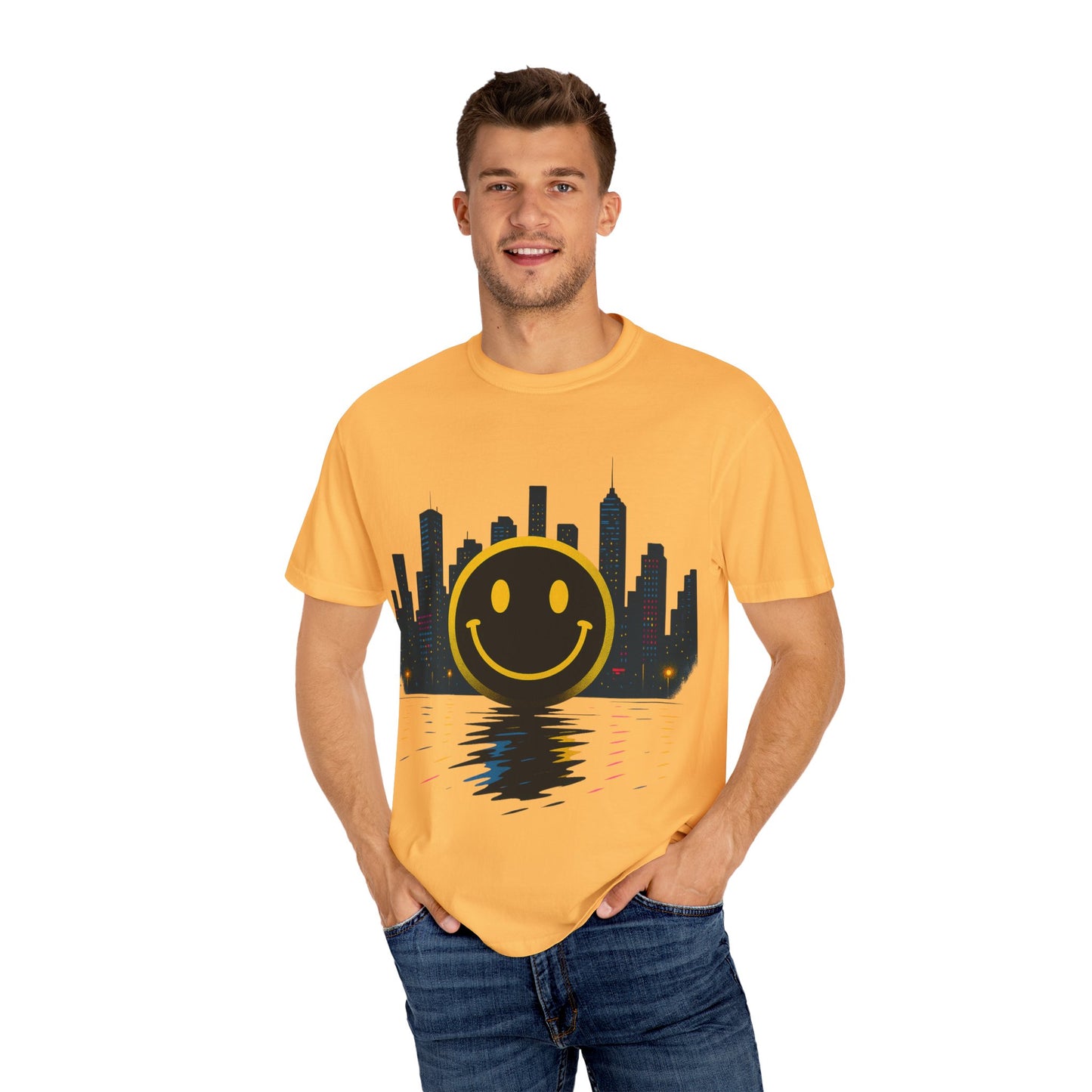NEVERMIND SMILEY SCAPE i Smiley Face Unisex Garment-Dyed T-shirt