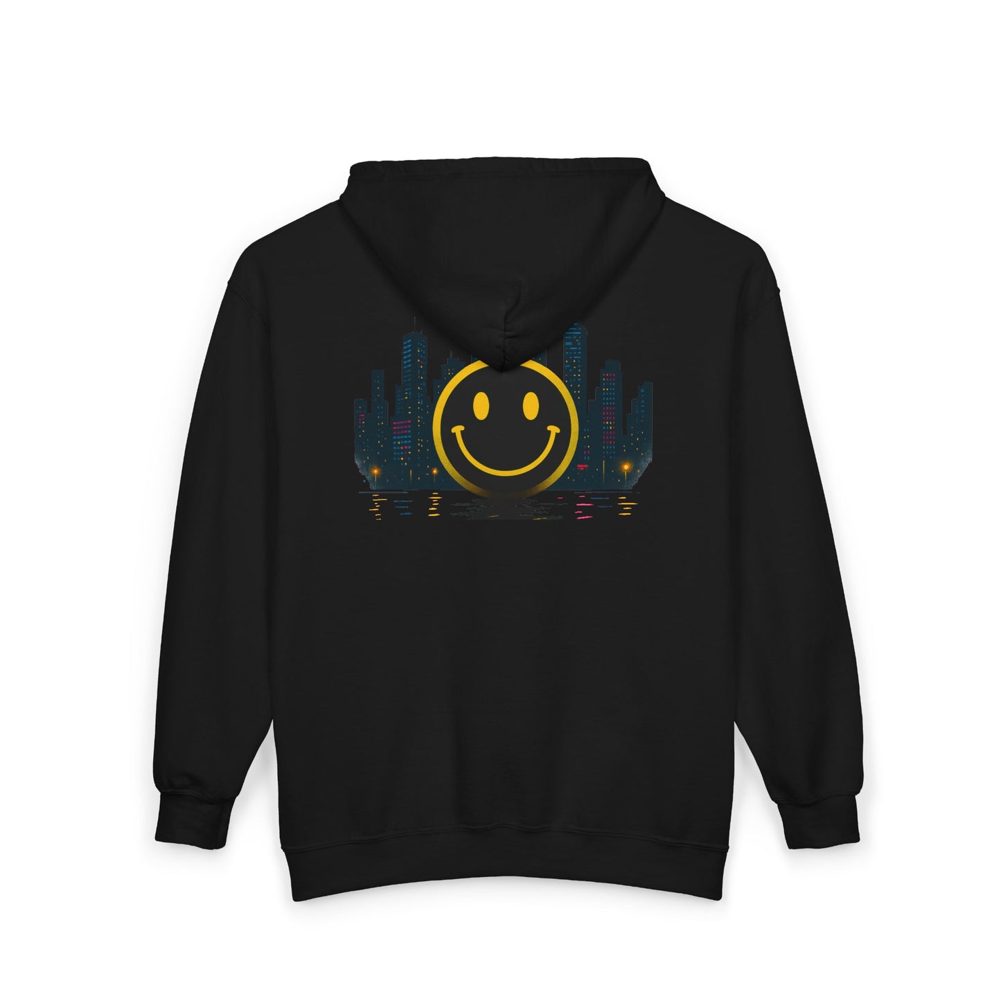 NEVERMIND SMILEY SCAPE Smiley Face Zip Hoodie | Unisex Casual Wear, Perfect for Gifting, Fall Fashion, Streetwear, Cozy Layering