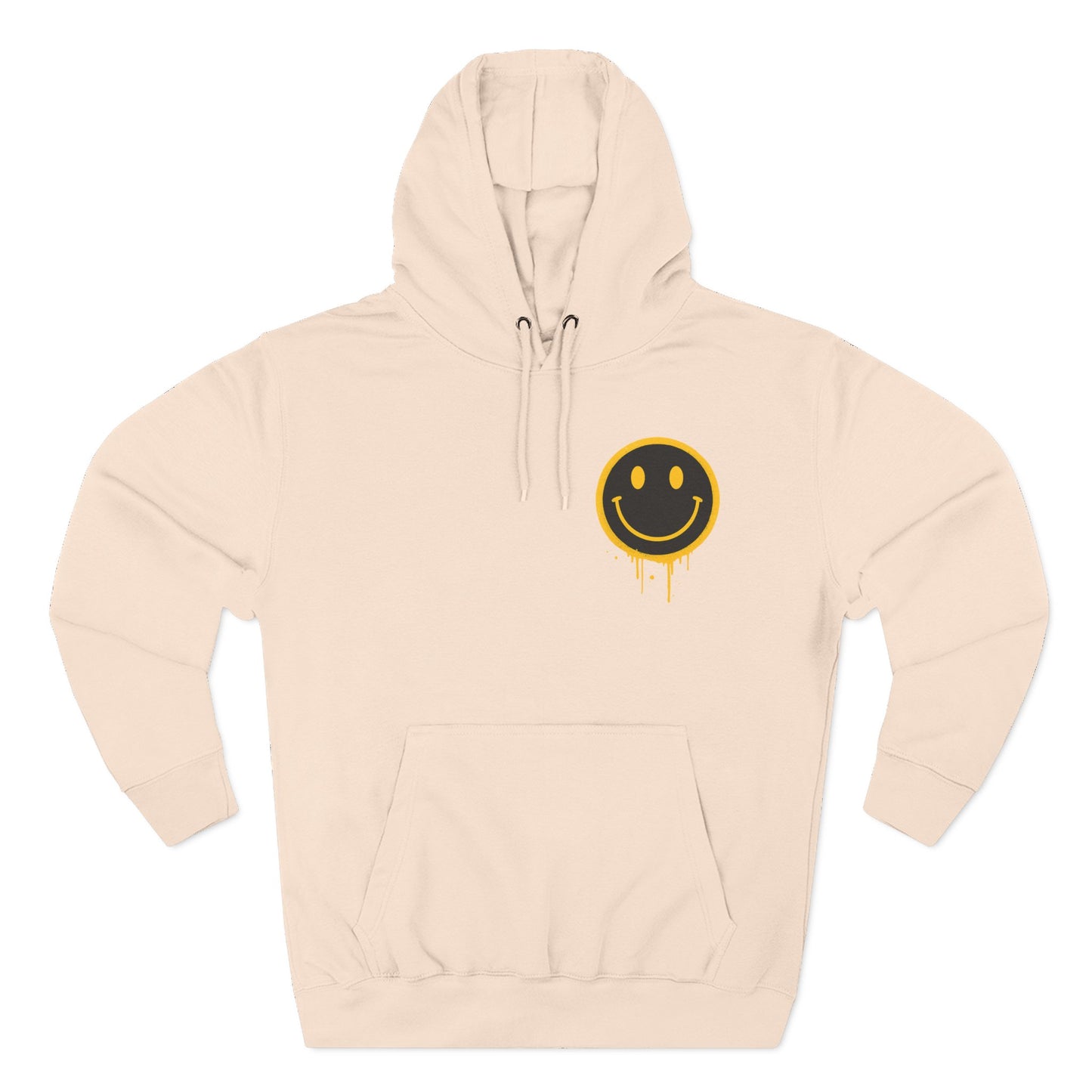 Smiley Face Three-Panel Fleece Hoodie, Comfortable Sweatshirt for Casual Wear, Gift for Friends, Happy Vibes, Art-Inspired Fashion, [...]
