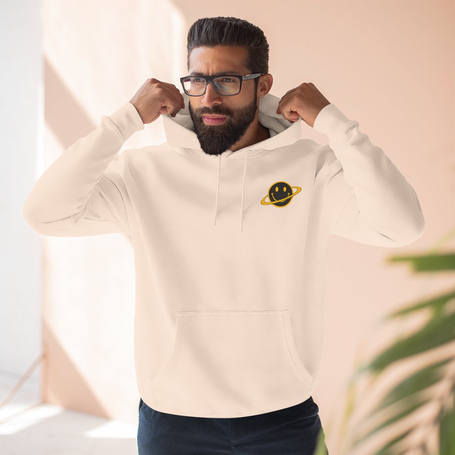 NEVERMIND PLANET Smiley Face Three-Panel Fleece Hoodie, Comfortable Sweatshirt for Casual Wear, Gift for Friends, Happy Vibes, Art-Inspired Fashion, [...]