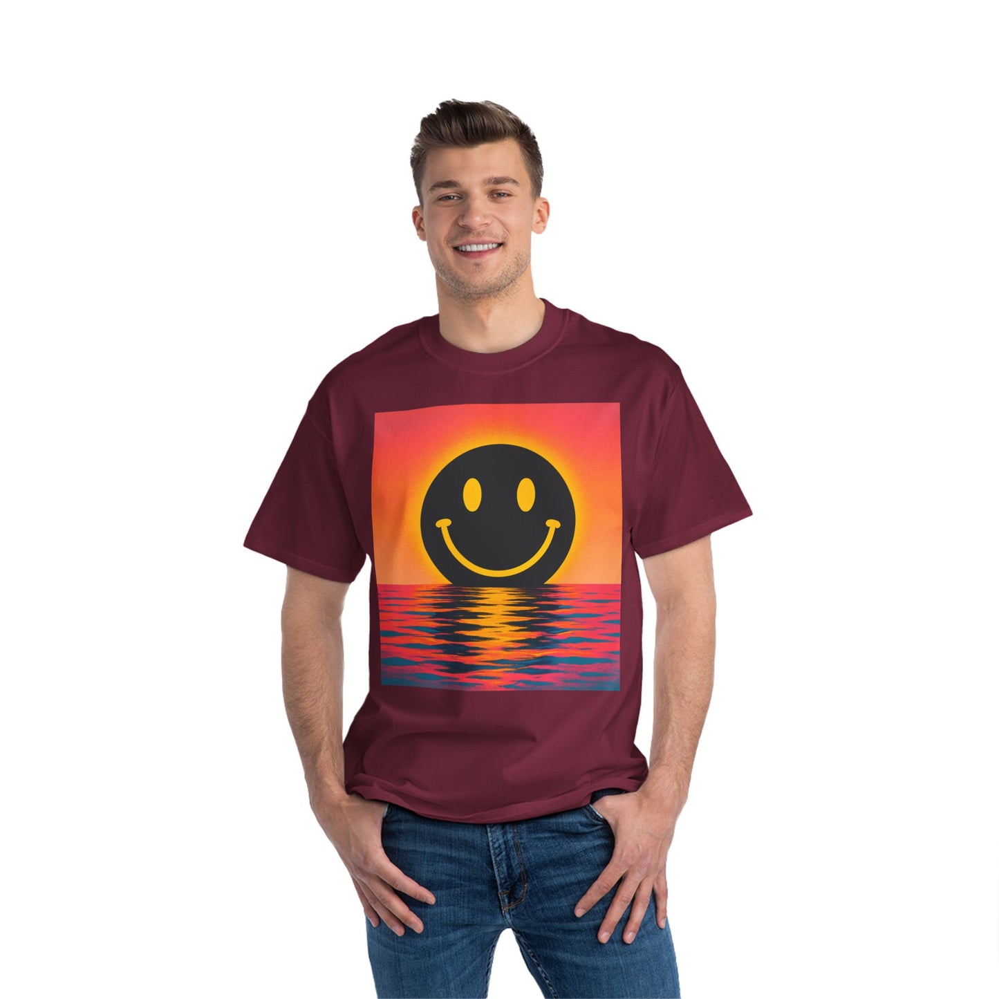 NEVERMIND SUNSET Smiley Face Beefy-T®  Short-Sleeve T-Shirt