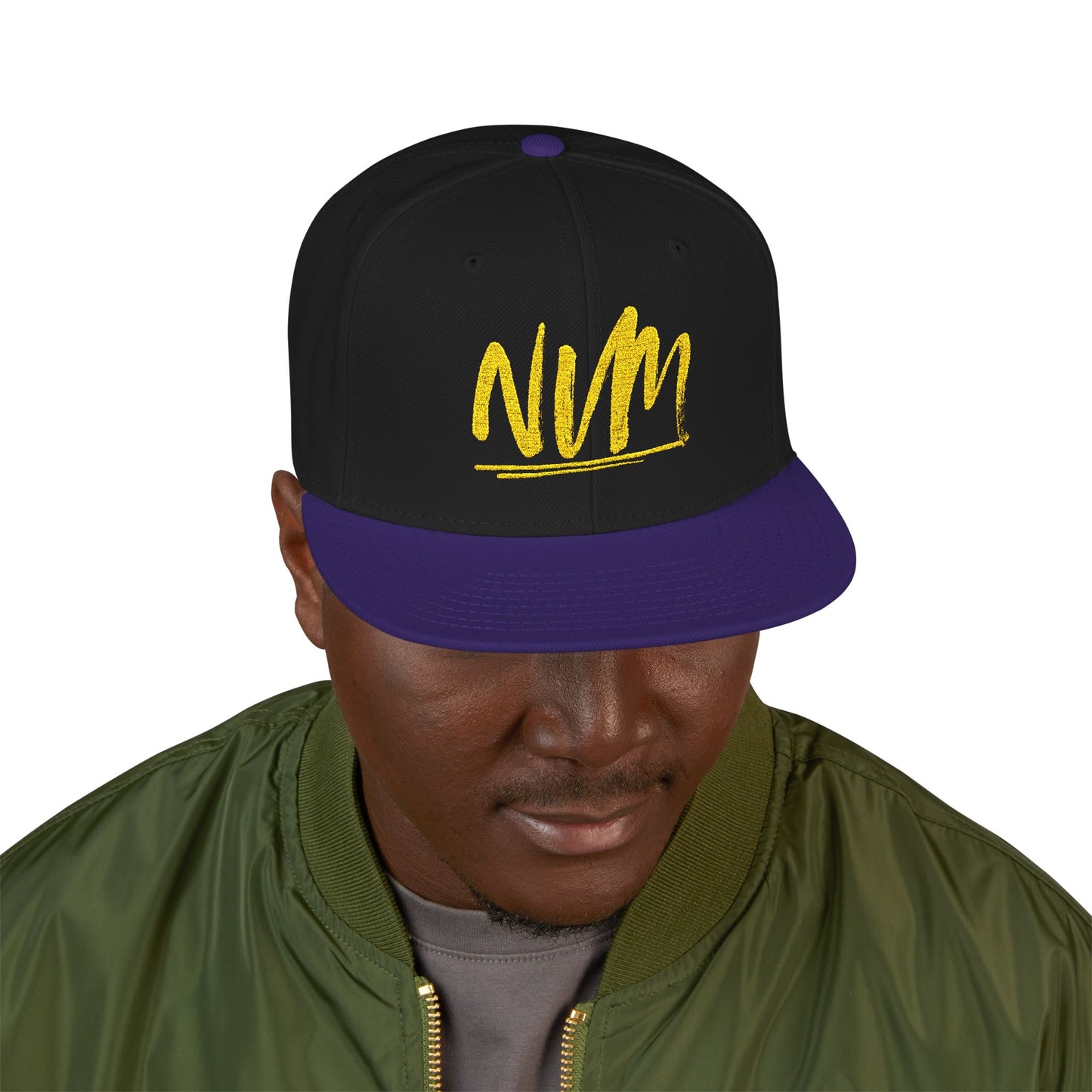 NEVERMIND ( NVM SWOOSH ) Embroidered Snapback Cap, Trendy Hat for Summer, Streetwear Accessory, Gift for Teenagers, Casual Outfit
