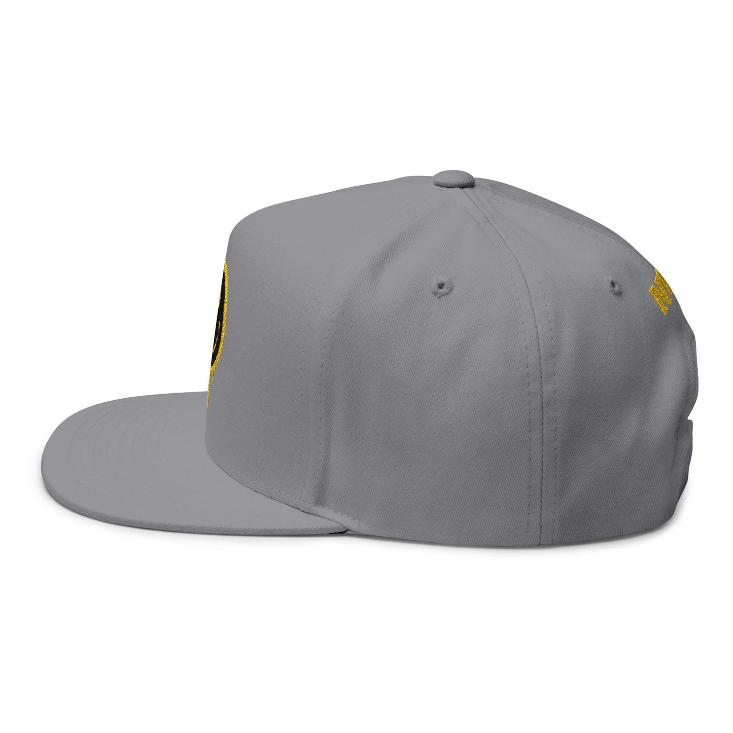NEVERMIND Graffiti Smiley Face Flat Bill Cap, Trendy Embroidered Hat for Casual Outfits, Gift for Him/Her, Summer Style, Streetwear Cap