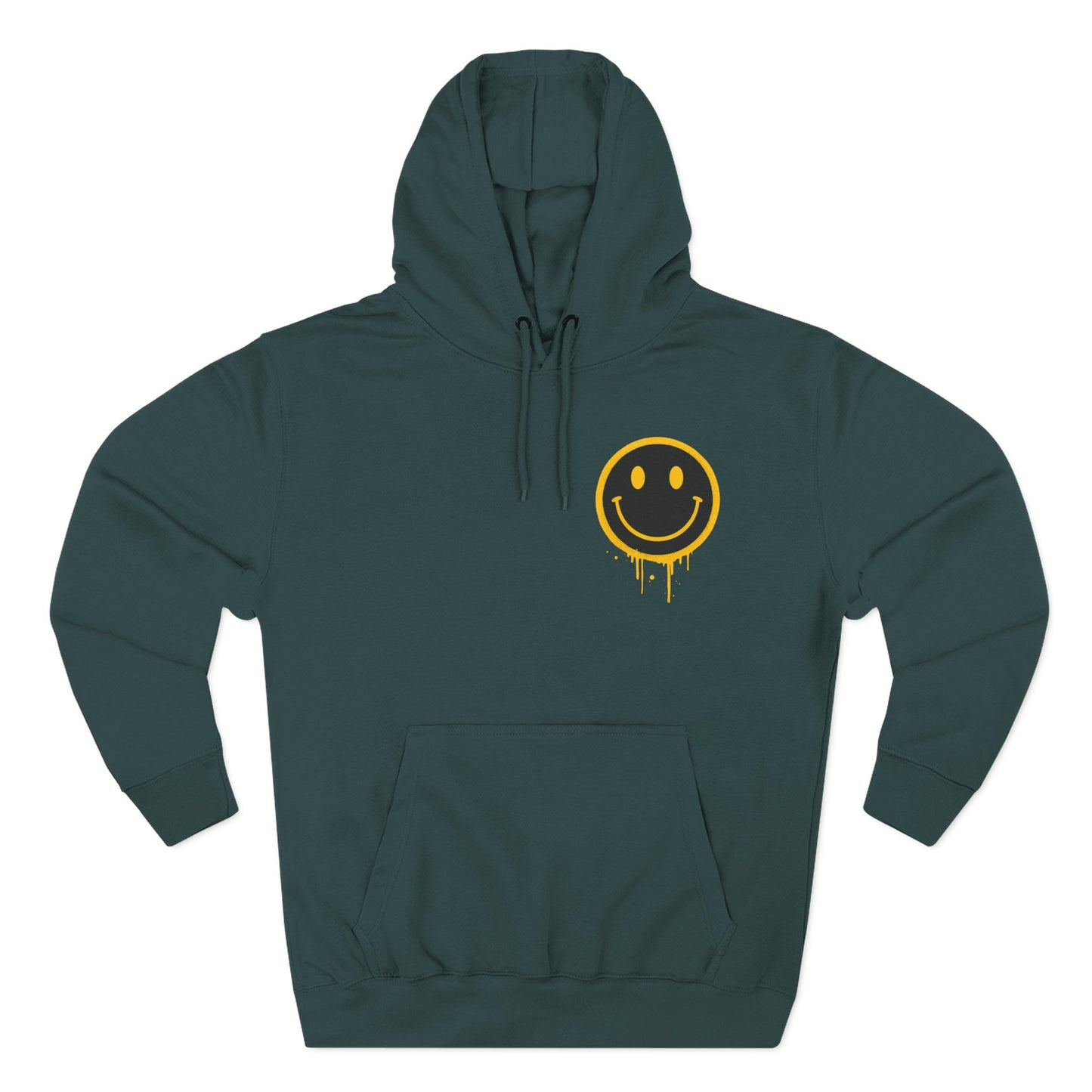 Smiley Face Three-Panel Fleece Hoodie, Comfortable Sweatshirt for Casual Wear, Gift for Friends, Happy Vibes, Art-Inspired Fashion, [...]