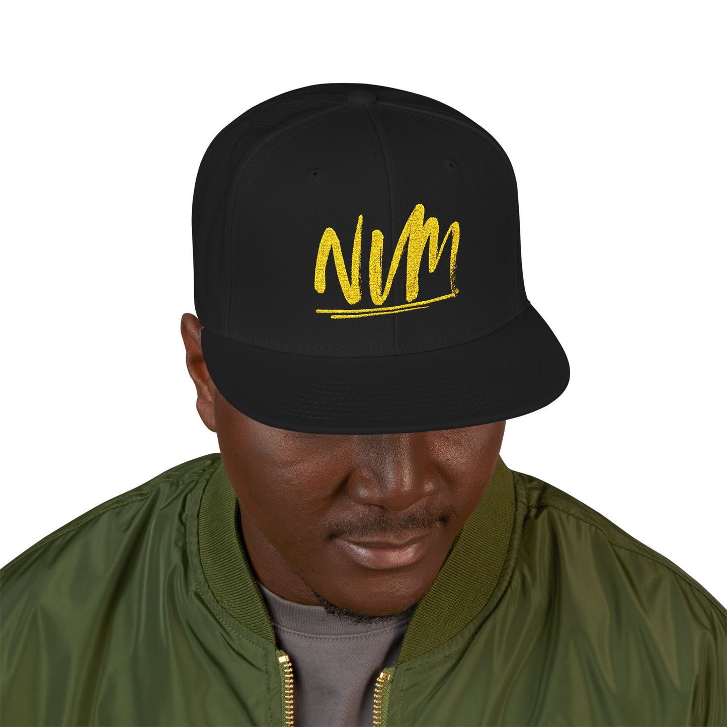 NEVERMIND ( NVM SWOOSH ) Embroidered Snapback Cap, Trendy Hat for Summer, Streetwear Accessory, Gift for Teenagers, Casual Outfit