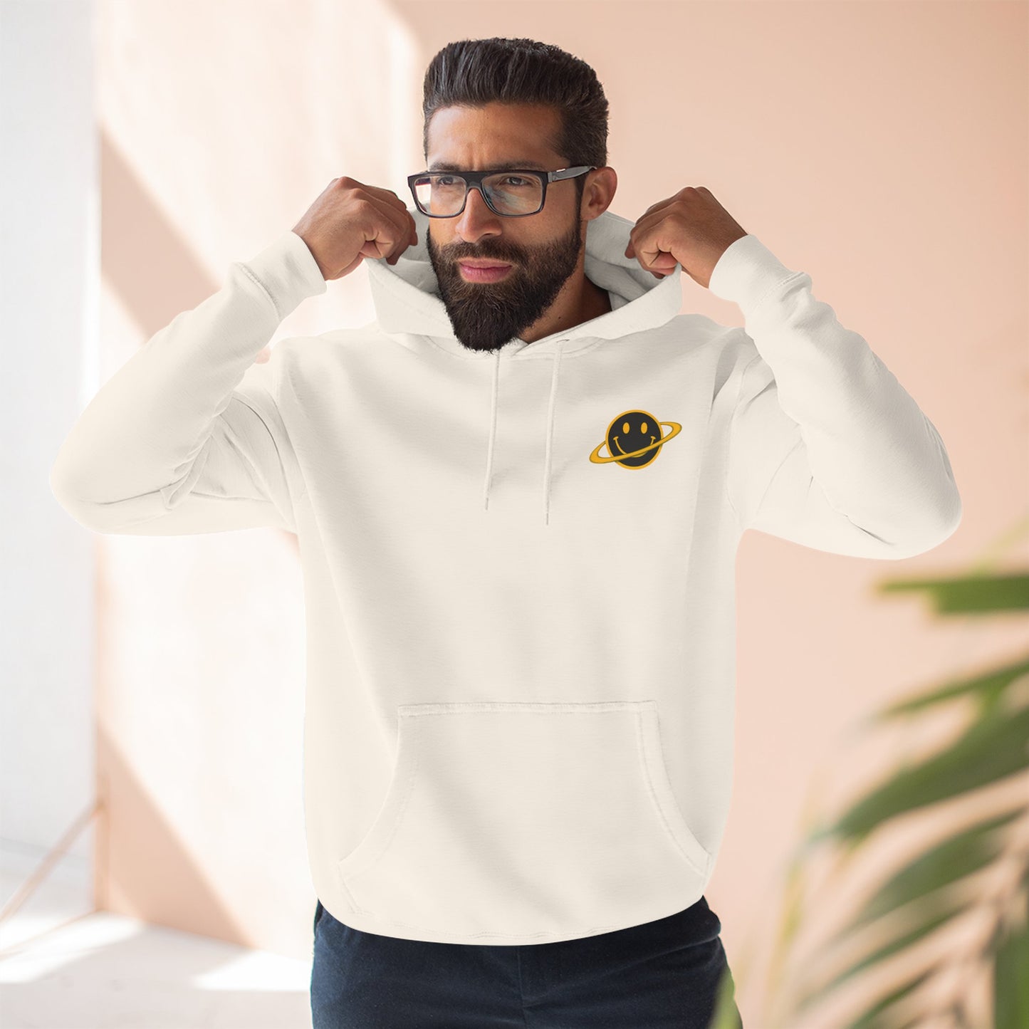 NEVERMIND PLANET Smiley Face Three-Panel Fleece Hoodie, Comfortable Sweatshirt for Casual Wear, Gift for Friends, Happy Vibes, Art-Inspired Fashion, [...]