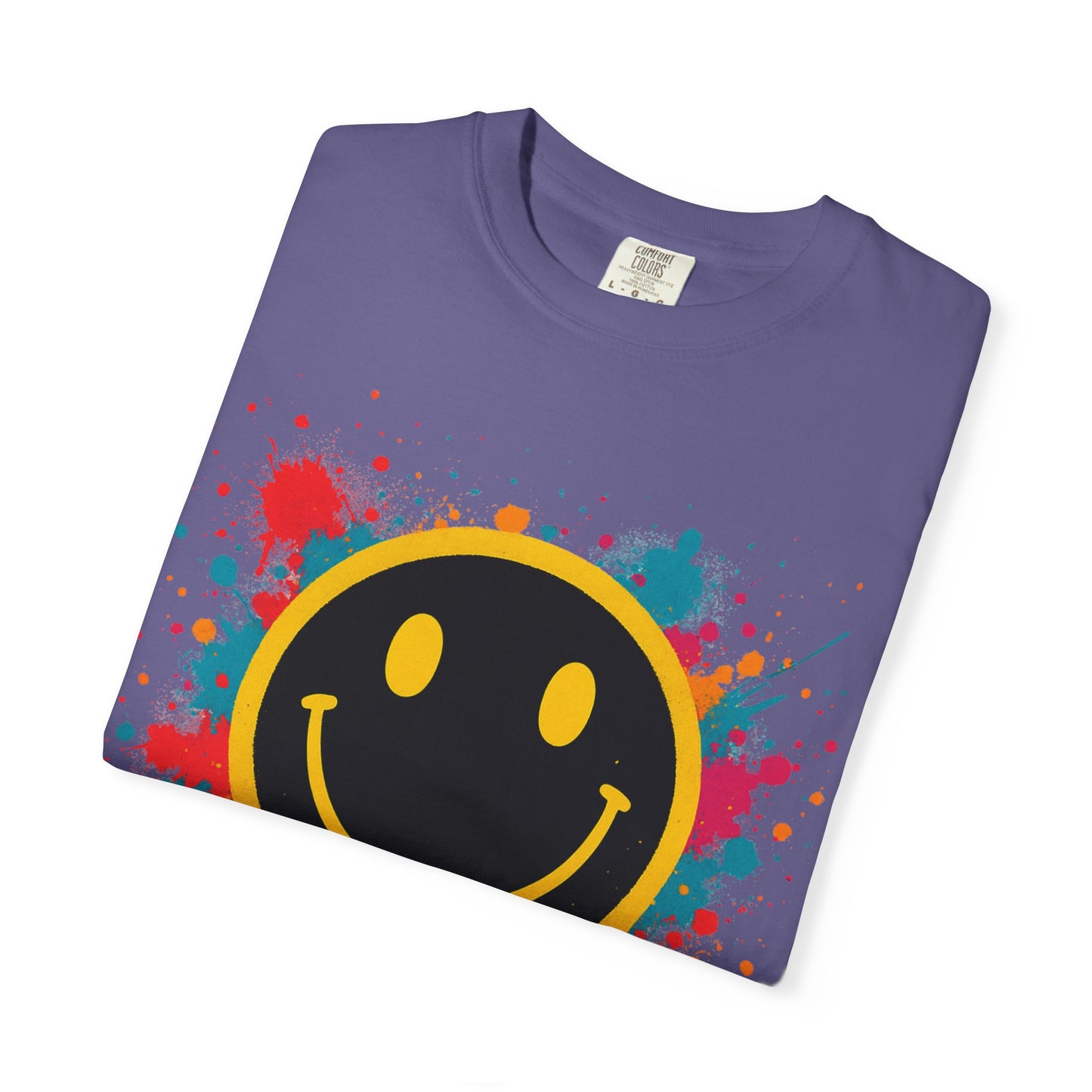 NEVERMIND Graffiti Smiley Face Unisex Garment-Dyed T-shirt