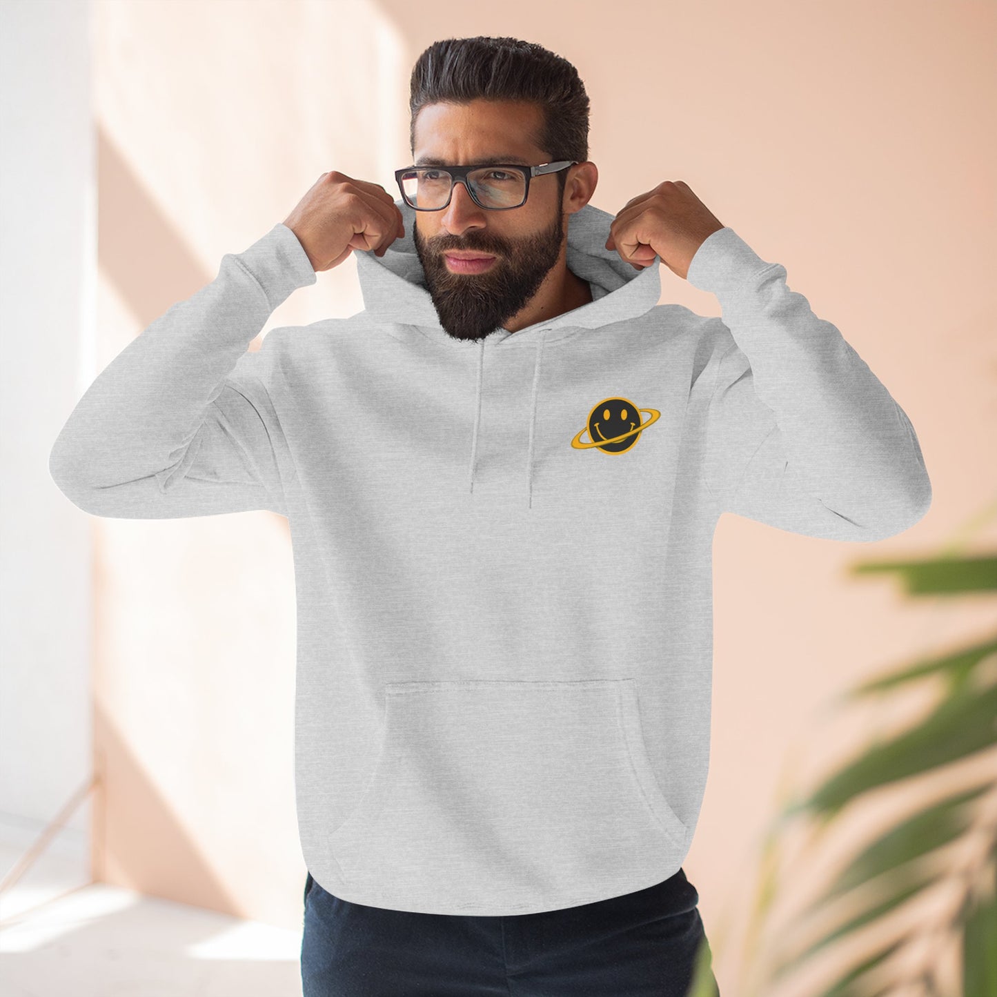 NEVERMIND PLANET Smiley Face Three-Panel Fleece Hoodie, Comfortable Sweatshirt for Casual Wear, Gift for Friends, Happy Vibes, Art-Inspired Fashion, [...]