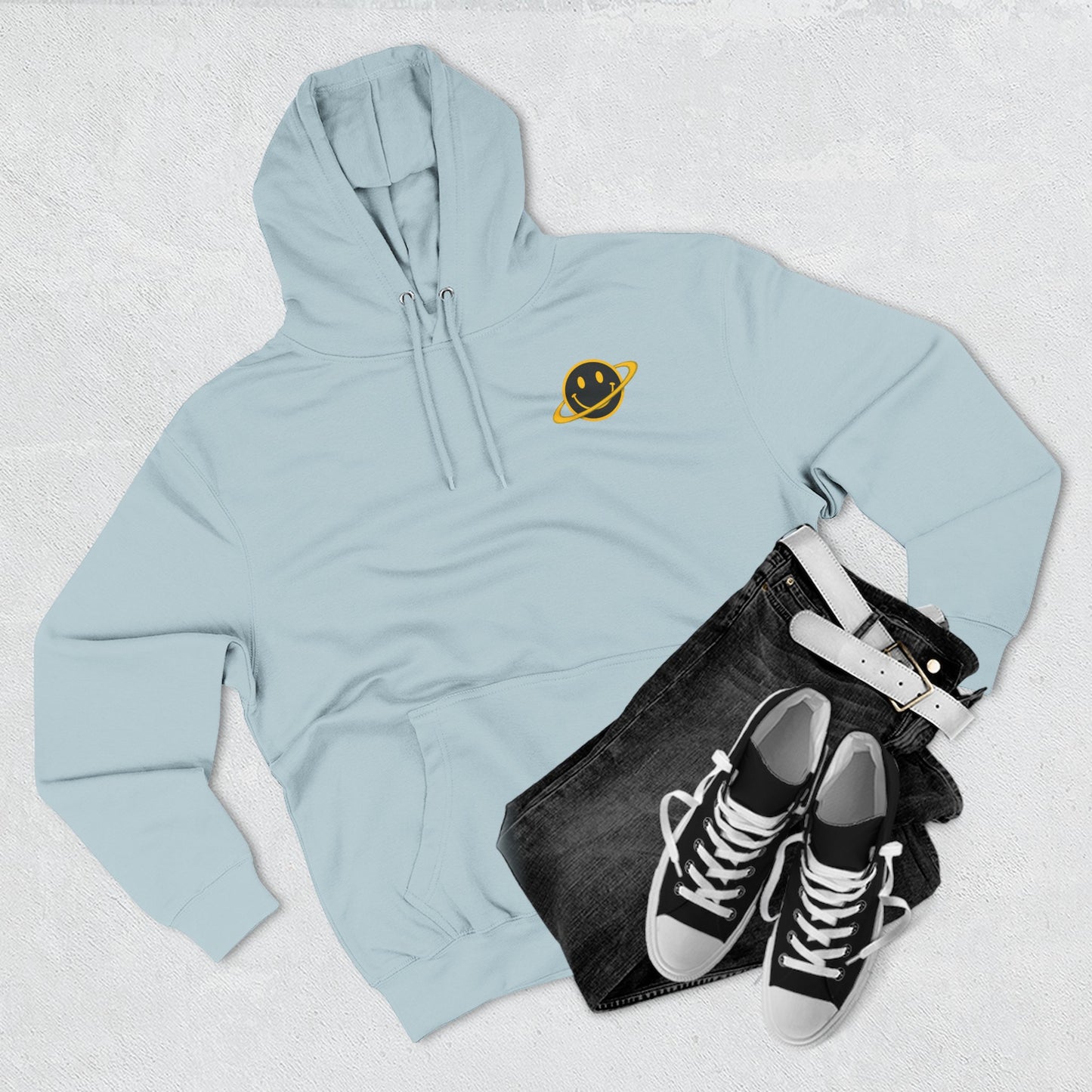 NEVERMIND PLANET Smiley Face Three-Panel Fleece Hoodie, Comfortable Sweatshirt for Casual Wear, Gift for Friends, Happy Vibes, Art-Inspired Fashion, [...]