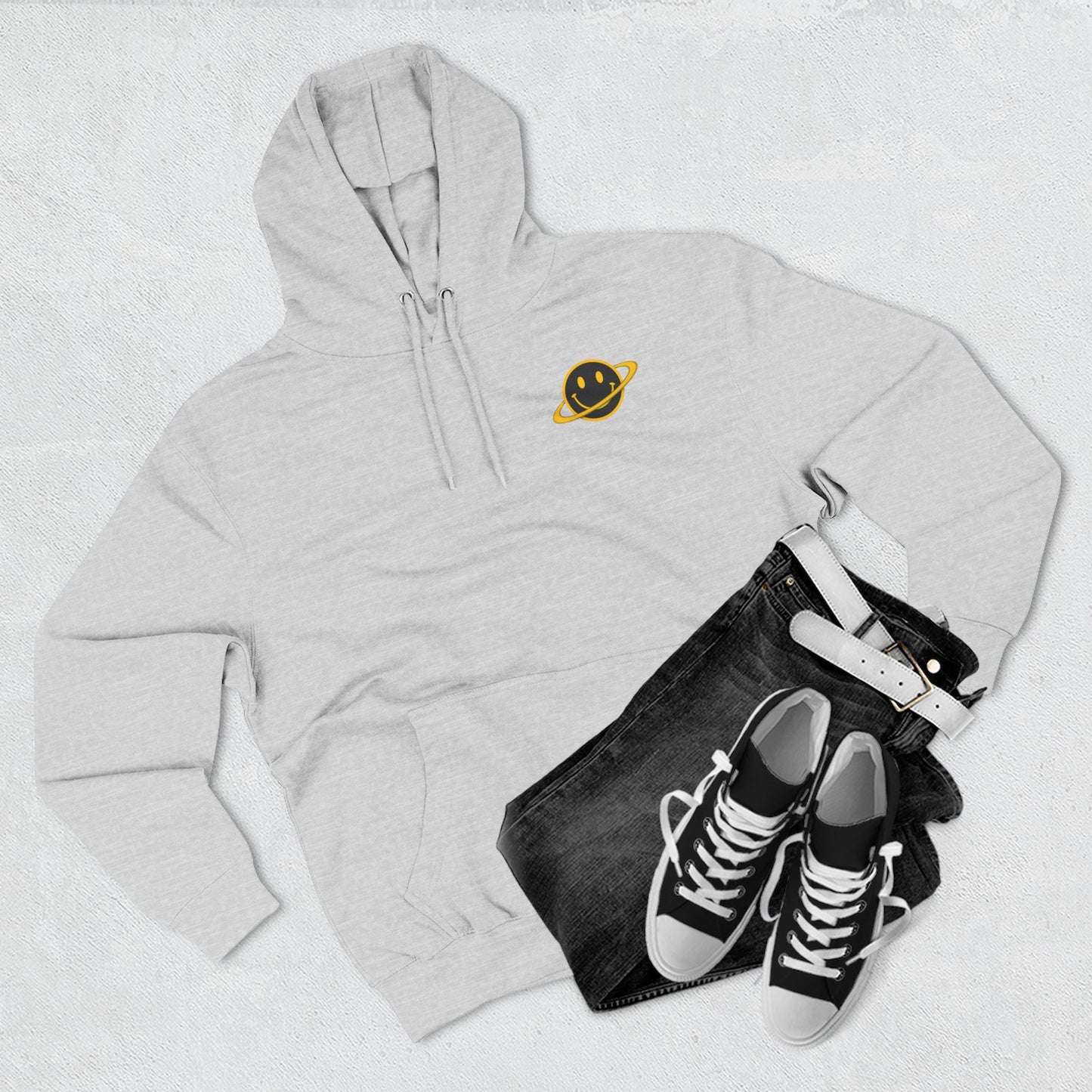 NEVERMIND PLANET Smiley Face Three-Panel Fleece Hoodie, Comfortable Sweatshirt for Casual Wear, Gift for Friends, Happy Vibes, Art-Inspired Fashion, [...]