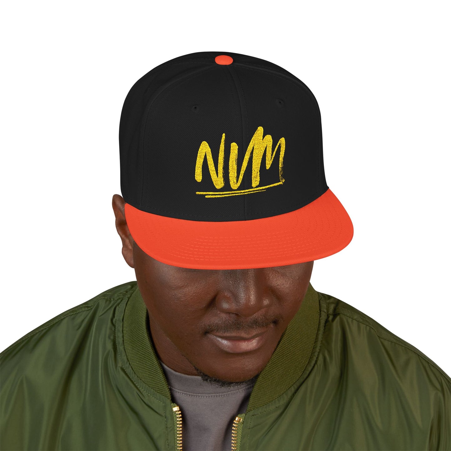NEVERMIND ( NVM SWOOSH ) Embroidered Snapback Cap, Trendy Hat for Summer, Streetwear Accessory, Gift for Teenagers, Casual Outfit