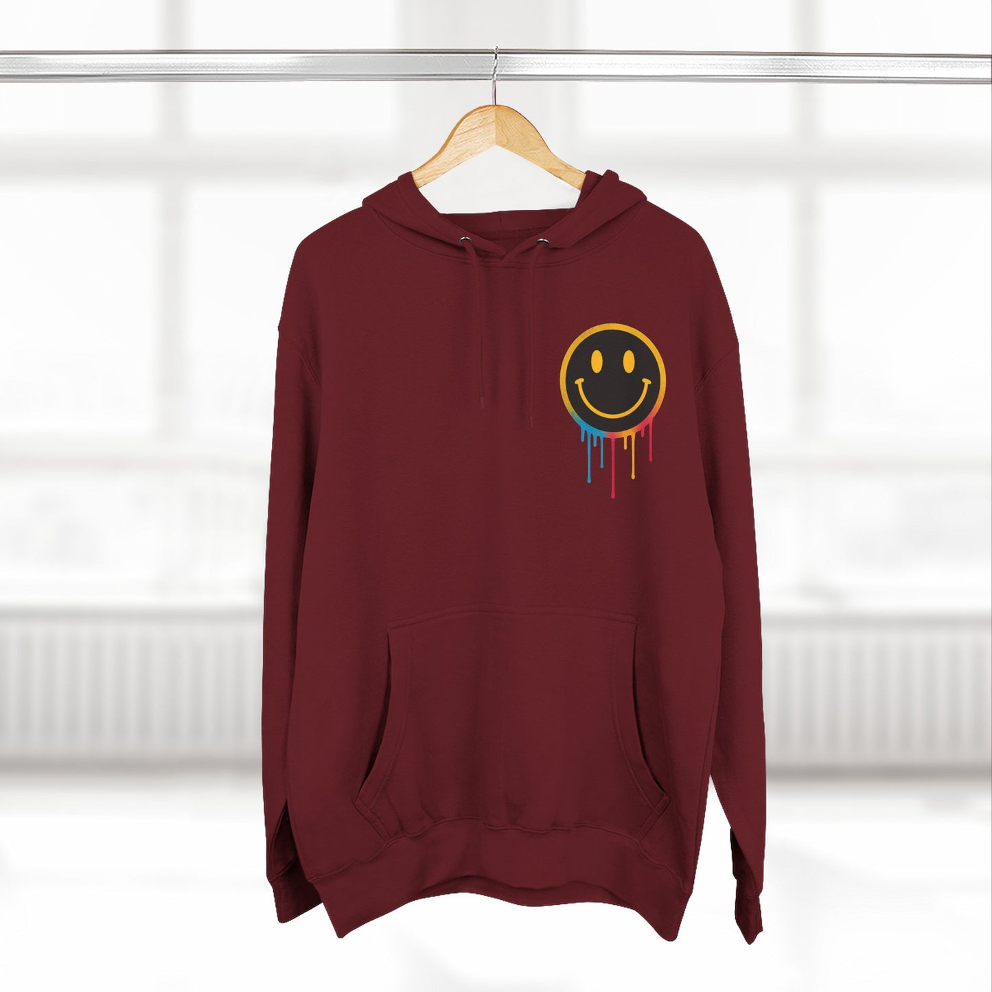 NEVERMIND GRID Smiley Face Three-Panel Fleece Hoodie, Comfortable Sweatshirt for Casual Wear, Gift for Friends, Happy Vibes, Art-Inspired Fashion, [...]