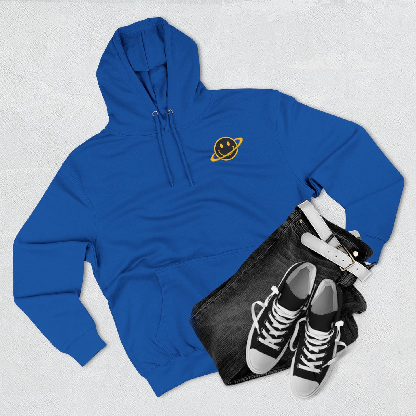 NEVERMIND PLANET Smiley Face Three-Panel Fleece Hoodie, Comfortable Sweatshirt for Casual Wear, Gift for Friends, Happy Vibes, Art-Inspired Fashion, [...]