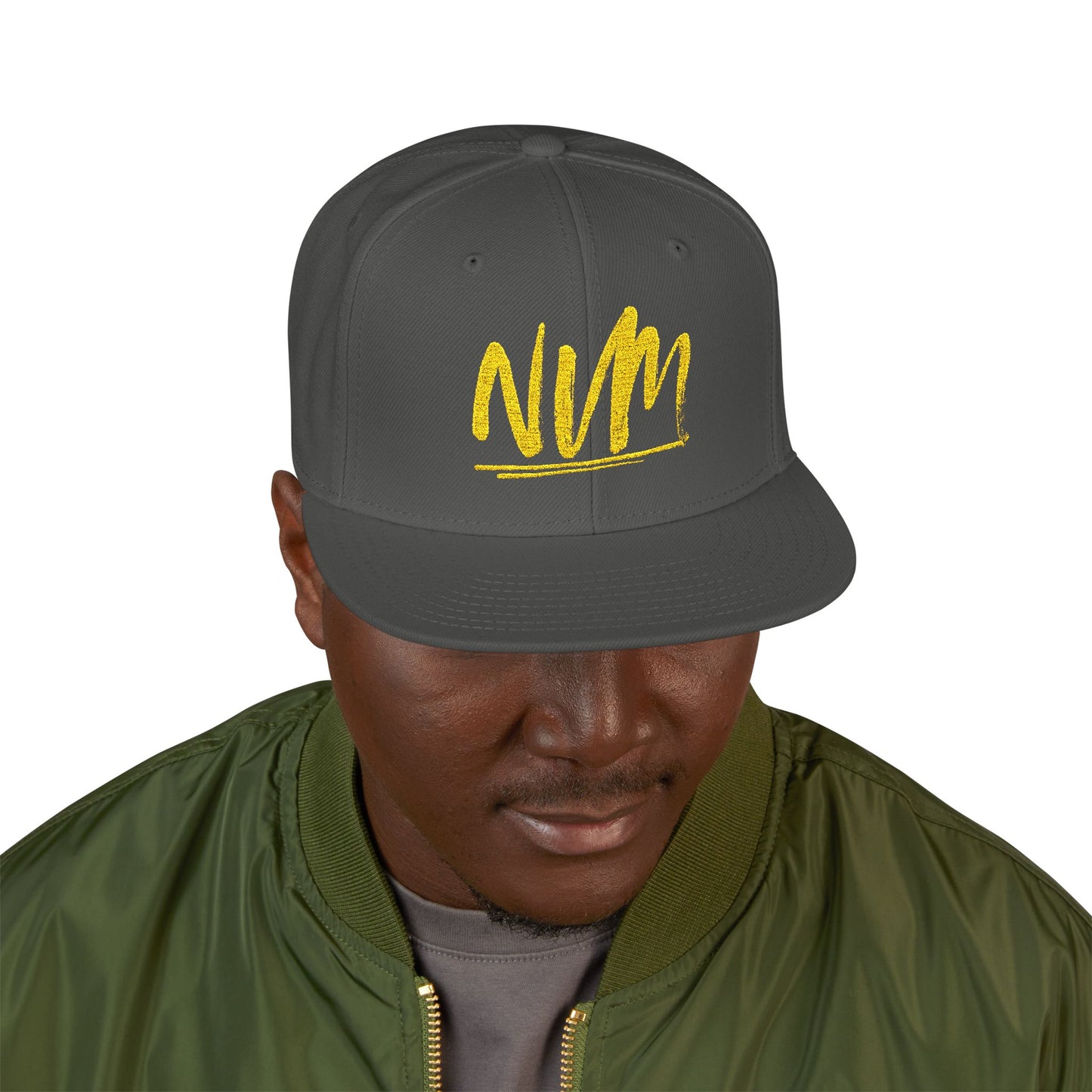 NEVERMIND ( NVM SWOOSH ) Embroidered Snapback Cap, Trendy Hat for Summer, Streetwear Accessory, Gift for Teenagers, Casual Outfit