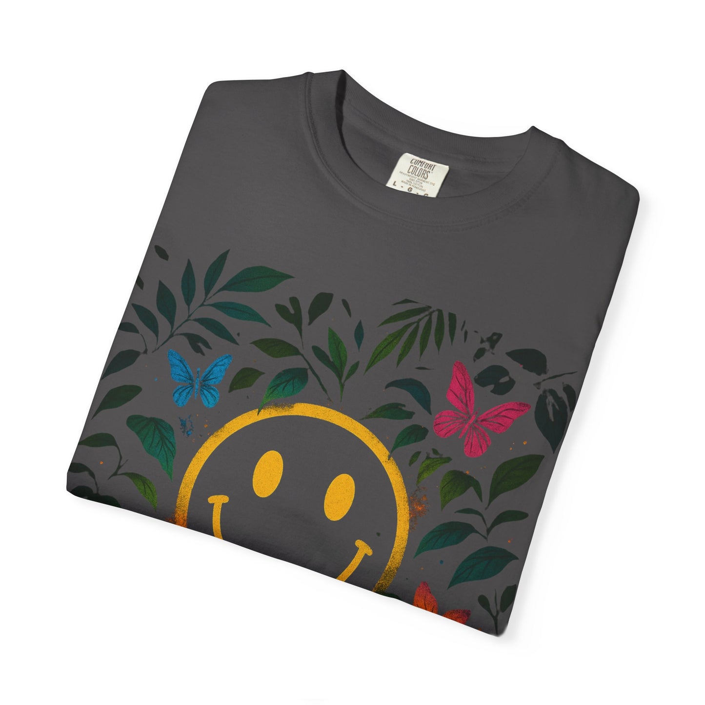 NEVERMIND JUNGLE Smiley Face Unisex Garment-Dyed T-shirt