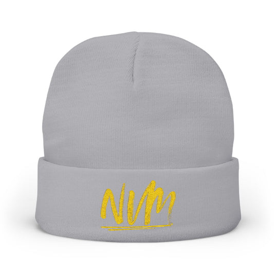 NEVERMIND ( NVM SWOOSH ) Cozy Knit Beanie with Custom Embroidery | Personalized Winter Hat, Unisex Beanie, Gift for Him/Her, Warm Accessory for All Occasions