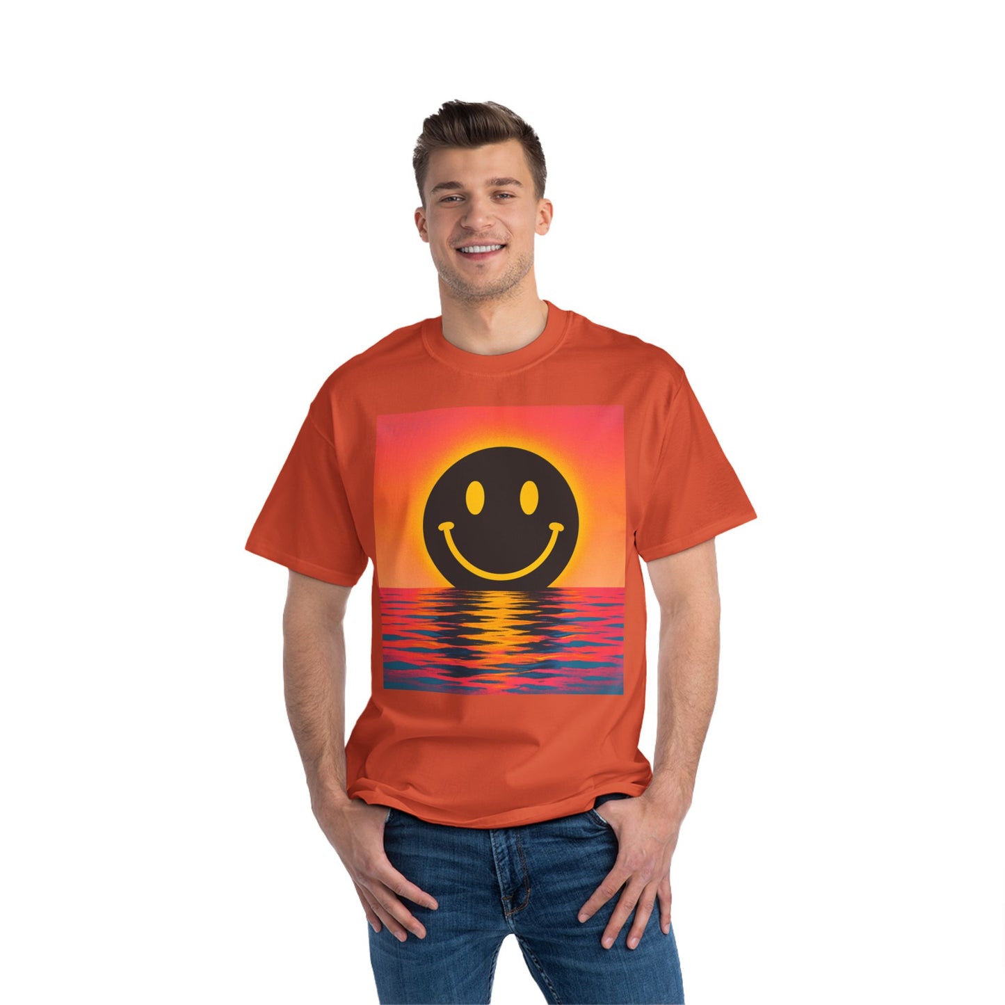 NEVERMIND SUNSET Smiley Face Beefy-T®  Short-Sleeve T-Shirt