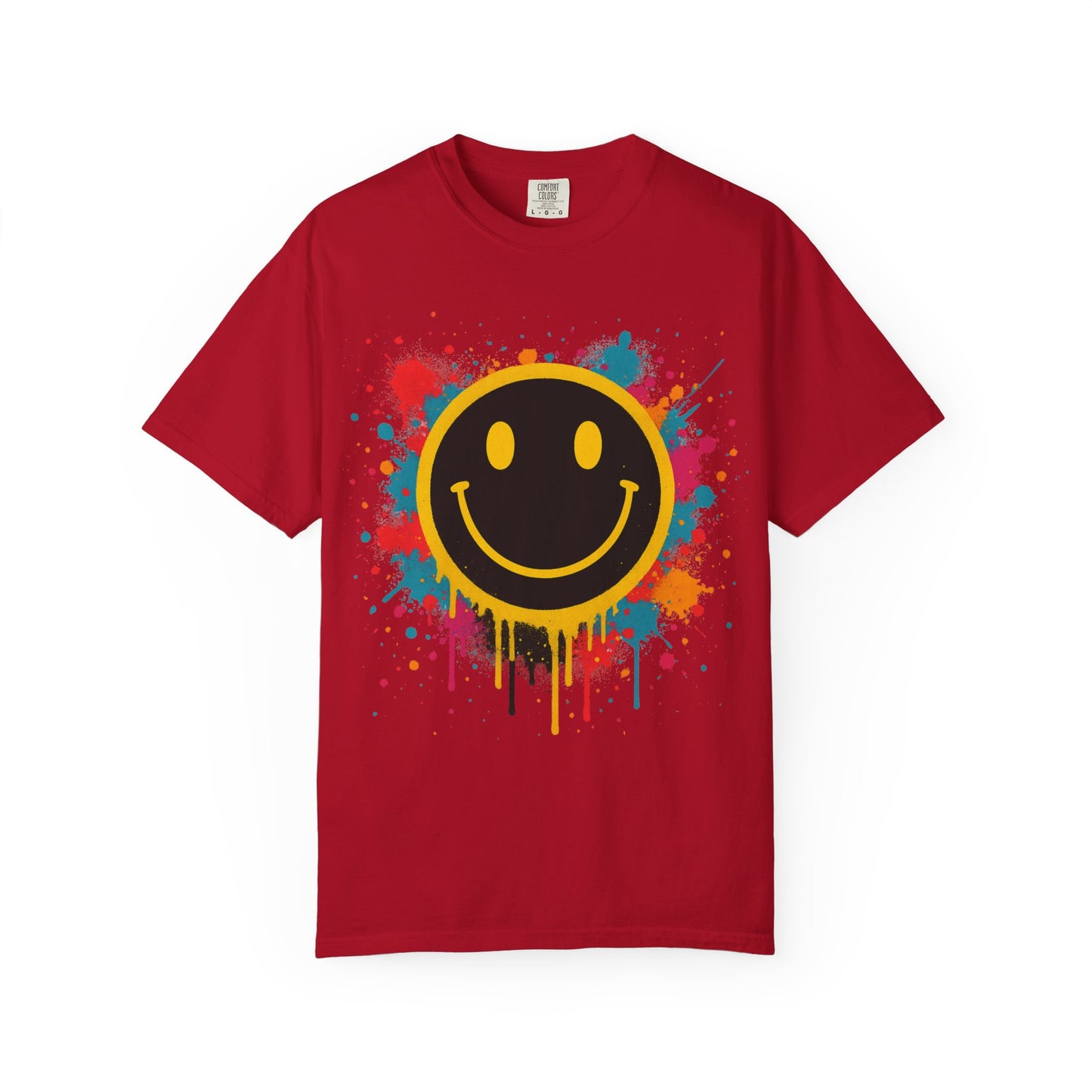 NEVERMIND Graffiti Smiley Face Unisex Garment-Dyed T-shirt
