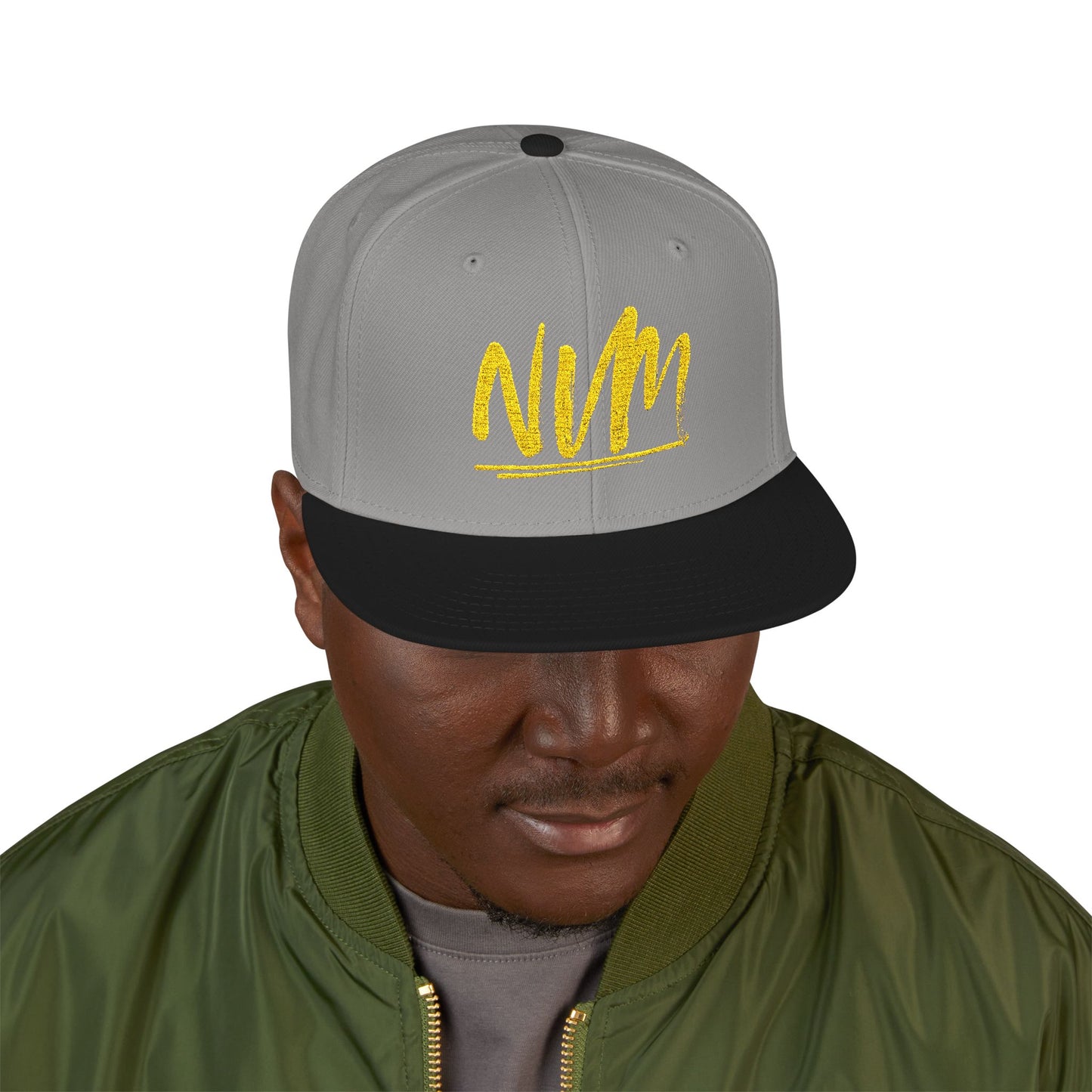 NEVERMIND ( NVM SWOOSH ) Embroidered Snapback Cap, Trendy Hat for Summer, Streetwear Accessory, Gift for Teenagers, Casual Outfit