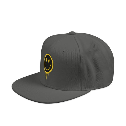 NEVERMIND Graffiti Smiley Face Embroidered Snapback Cap, Trendy Hat for Summer, Streetwear Accessory, Gift for Teenagers, Casual Outfit