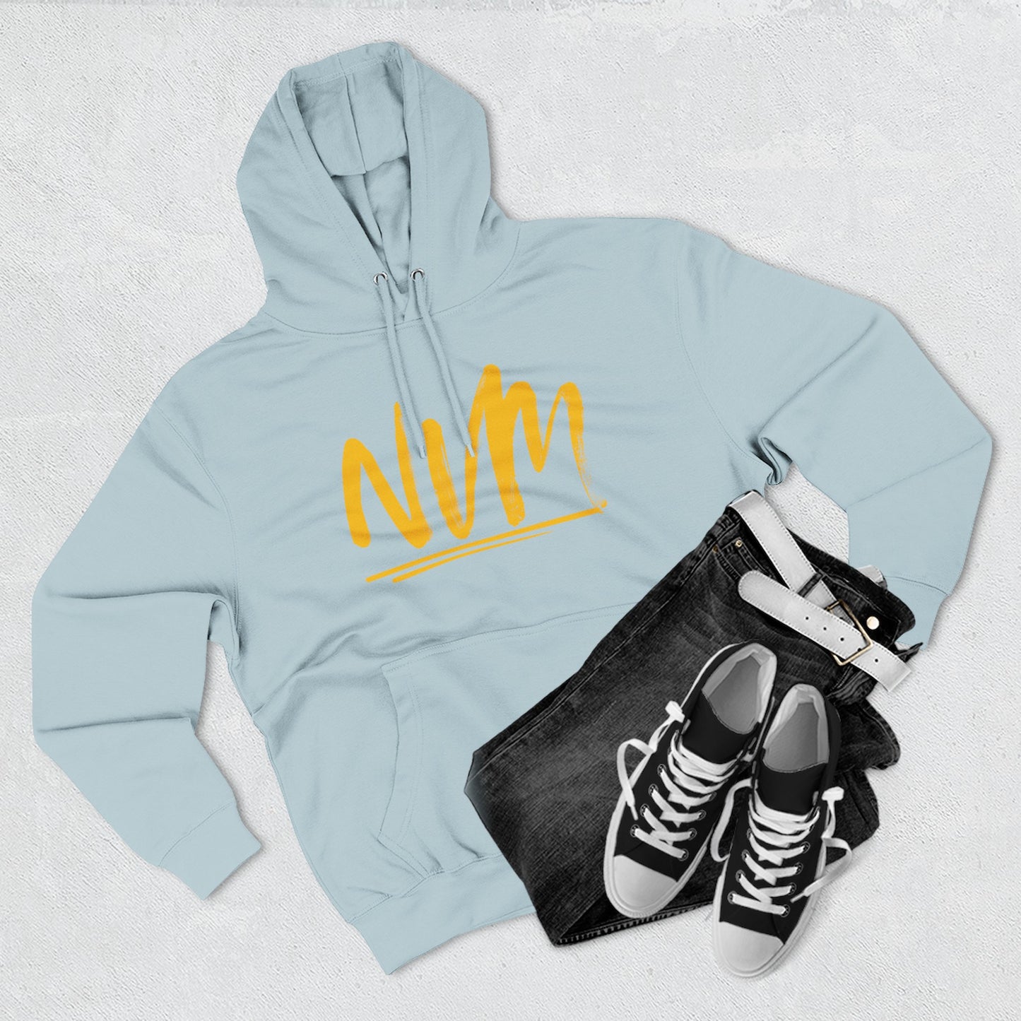 NEVERMIND CITY SMILEY SCAPE Smiley Face Three-Panel Fleece Hoodie, Comfortable Sweatshirt for Casual Wear, Gift for Friends, Happy Vibes, Art-Inspired Fashion, [...]