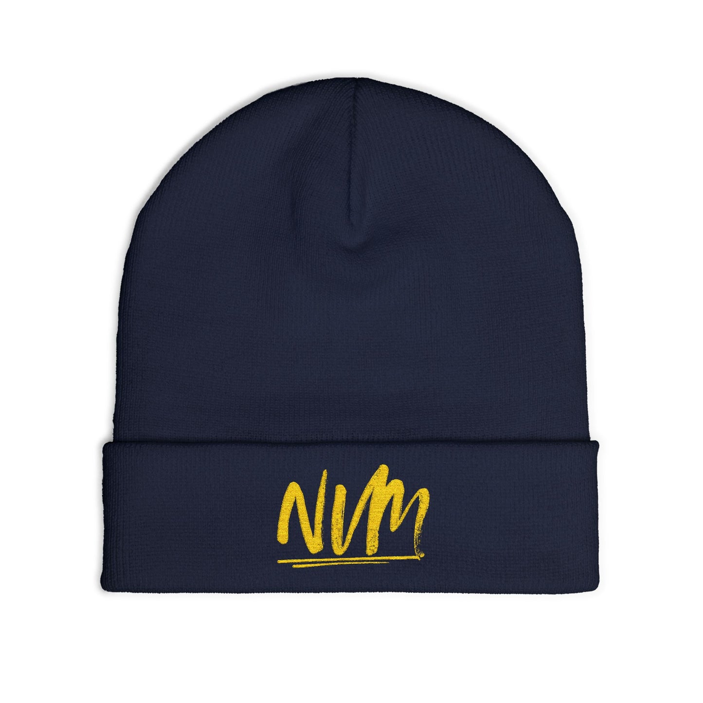 NEVERMIND ( NVM SWOOSH ) Cozy Knit Beanie with Custom Embroidery | Personalized Winter Hat, Unisex Beanie, Gift for Him/Her, Warm Accessory for All Occasions