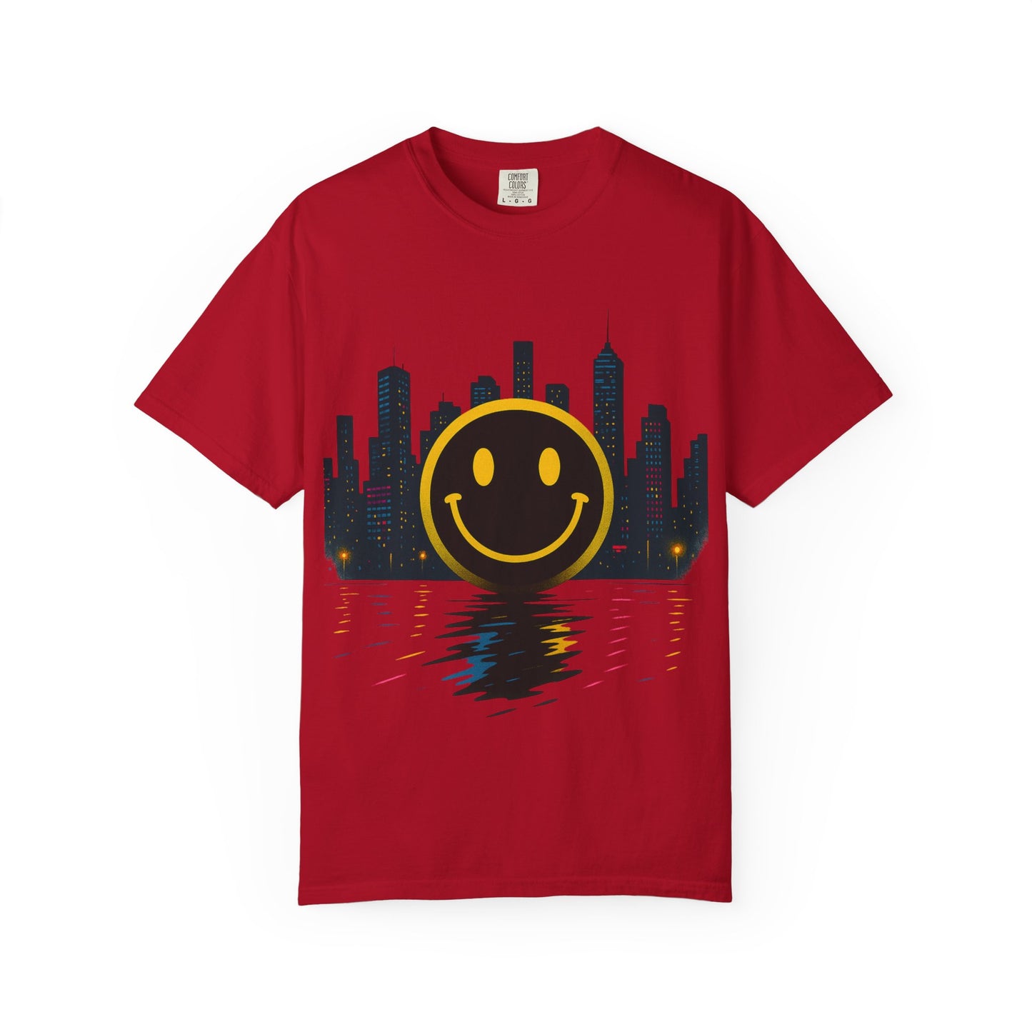 NEVERMIND SMILEY SCAPE i Smiley Face Unisex Garment-Dyed T-shirt