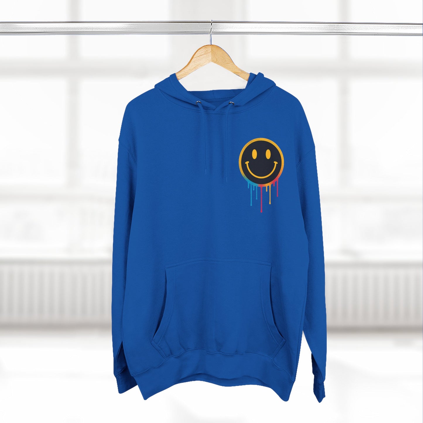 NEVERMIND GRID Smiley Face Three-Panel Fleece Hoodie, Comfortable Sweatshirt for Casual Wear, Gift for Friends, Happy Vibes, Art-Inspired Fashion, [...]