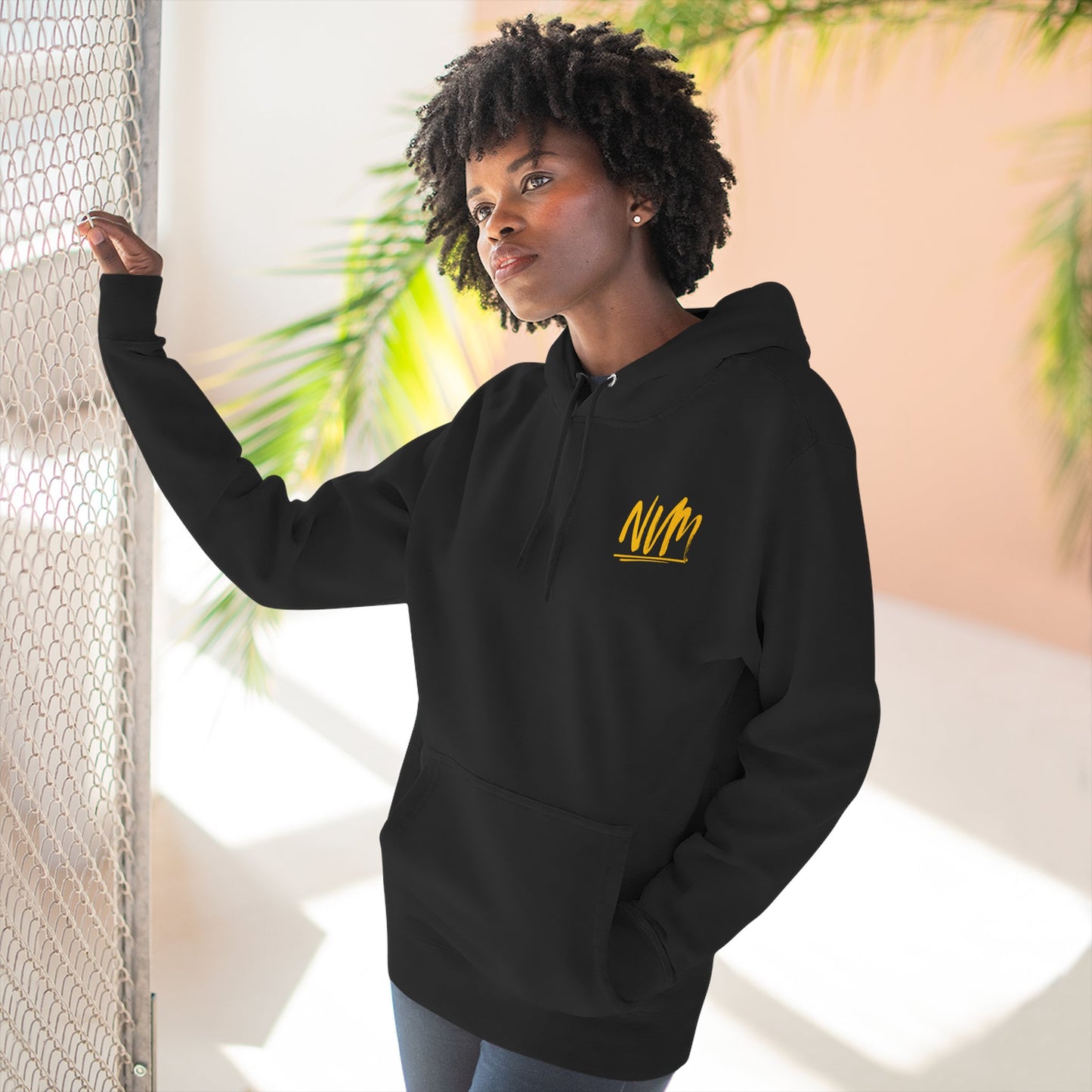 NEVERMIND JUNGLE Smiley Face Three-Panel Fleece Hoodie, Comfortable Sweatshirt for Casual Wear, Gift for Friends, Happy Vibes, Art-Inspired Fashion, [...]