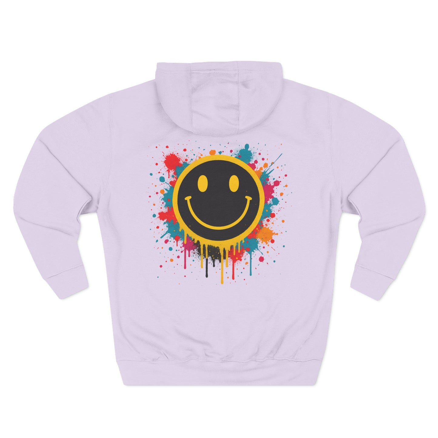 Smiley Face Three-Panel Fleece Hoodie, Comfortable Sweatshirt for Casual Wear, Gift for Friends, Happy Vibes, Art-Inspired Fashion, [...]