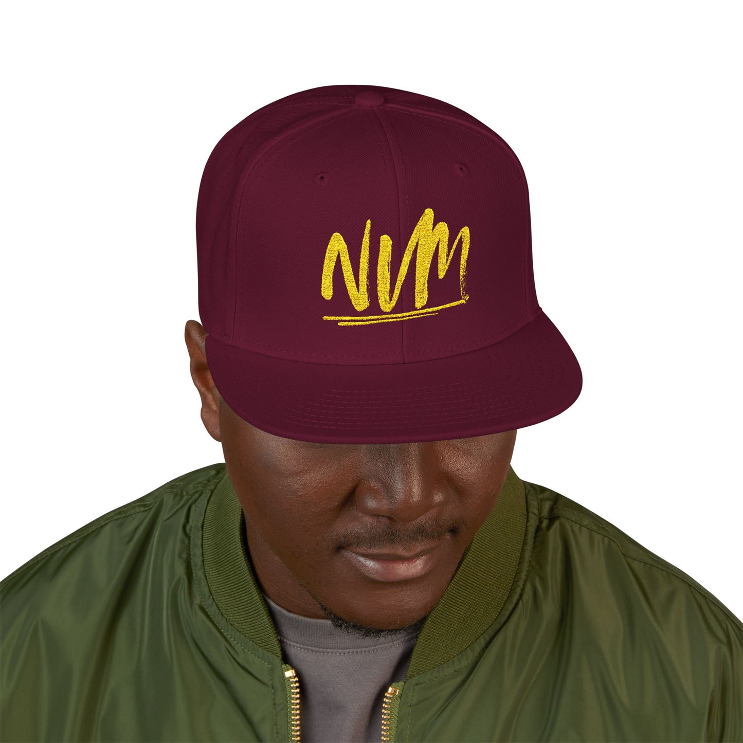 NEVERMIND ( NVM SWOOSH ) Embroidered Snapback Cap, Trendy Hat for Summer, Streetwear Accessory, Gift for Teenagers, Casual Outfit