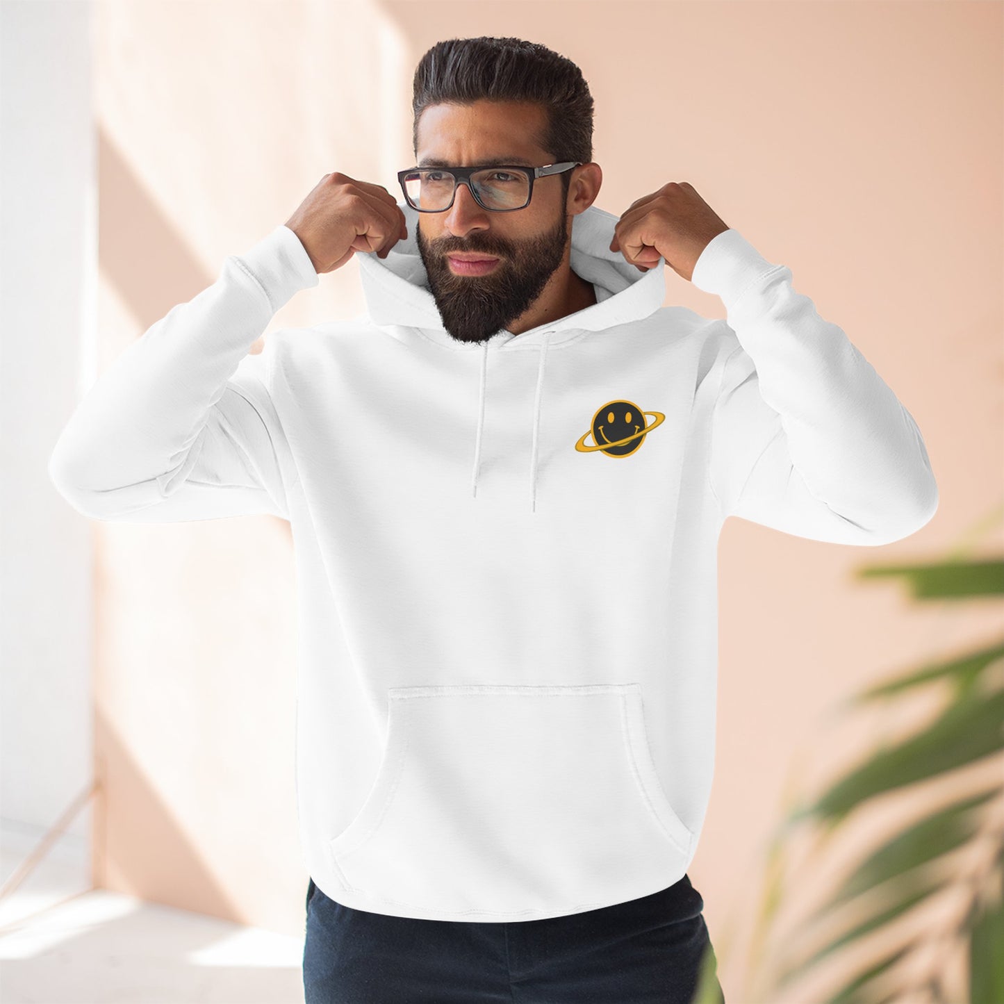 NEVERMIND PLANET Smiley Face Three-Panel Fleece Hoodie, Comfortable Sweatshirt for Casual Wear, Gift for Friends, Happy Vibes, Art-Inspired Fashion, [...]